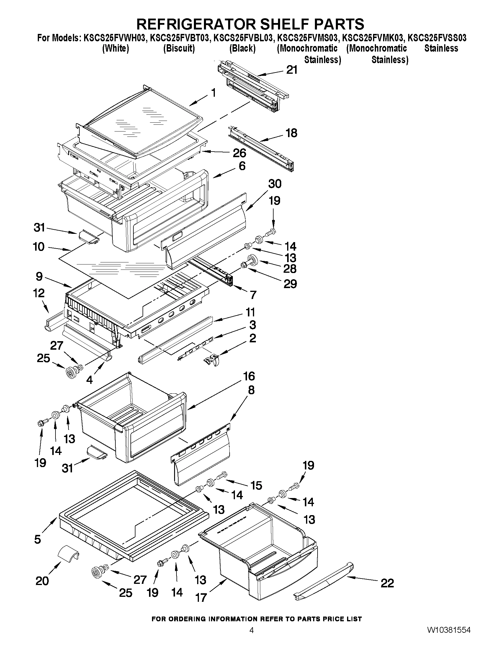 03 - REFRIGERATOR SHELF PARTS