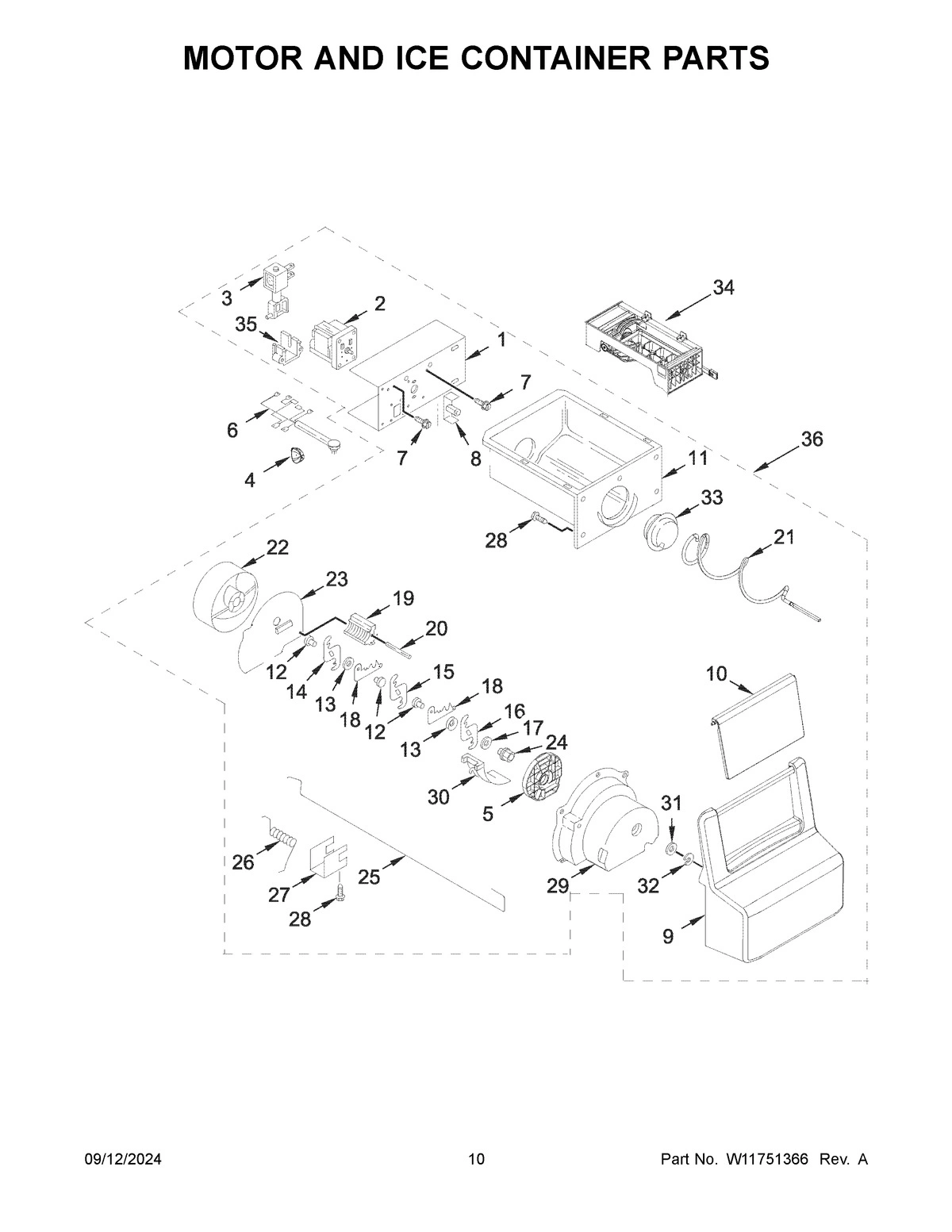 06 - MOTOR AND ICE CONTAINER PARTS