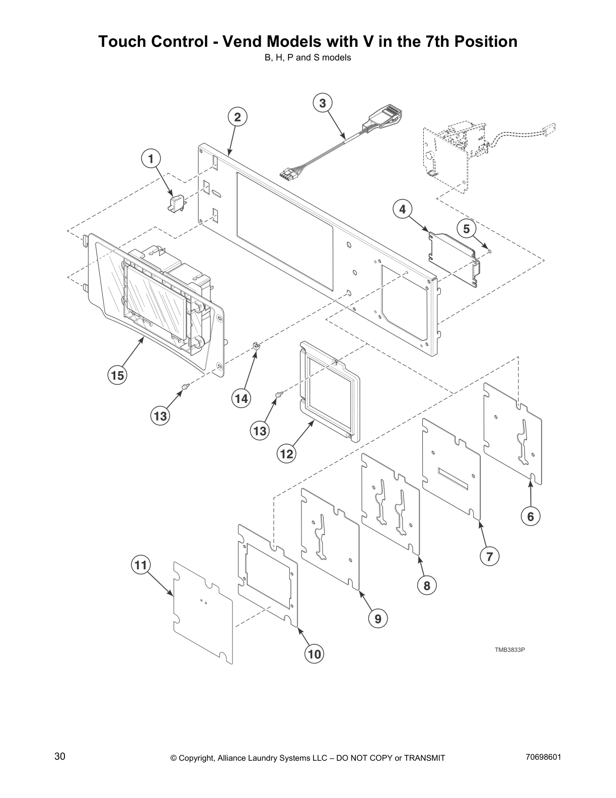 Touch Control - Vend Models with V in the 7th Position