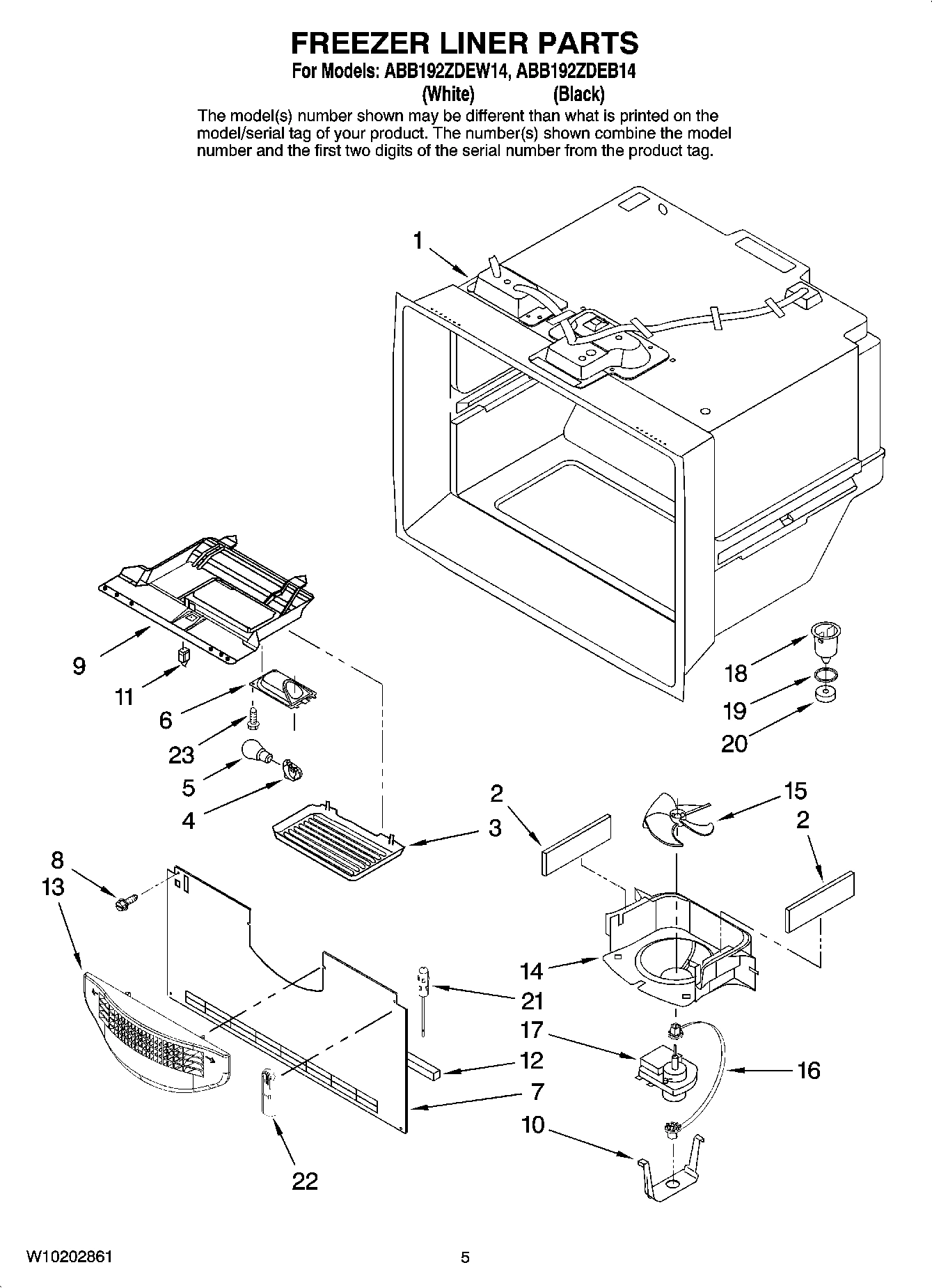03 - FREEZER LINER PARTS