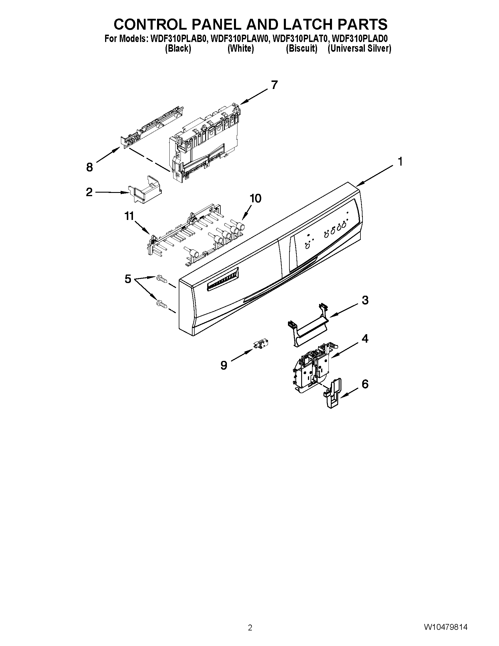 02 - CONTROL PANEL AND LATCH PARTS
