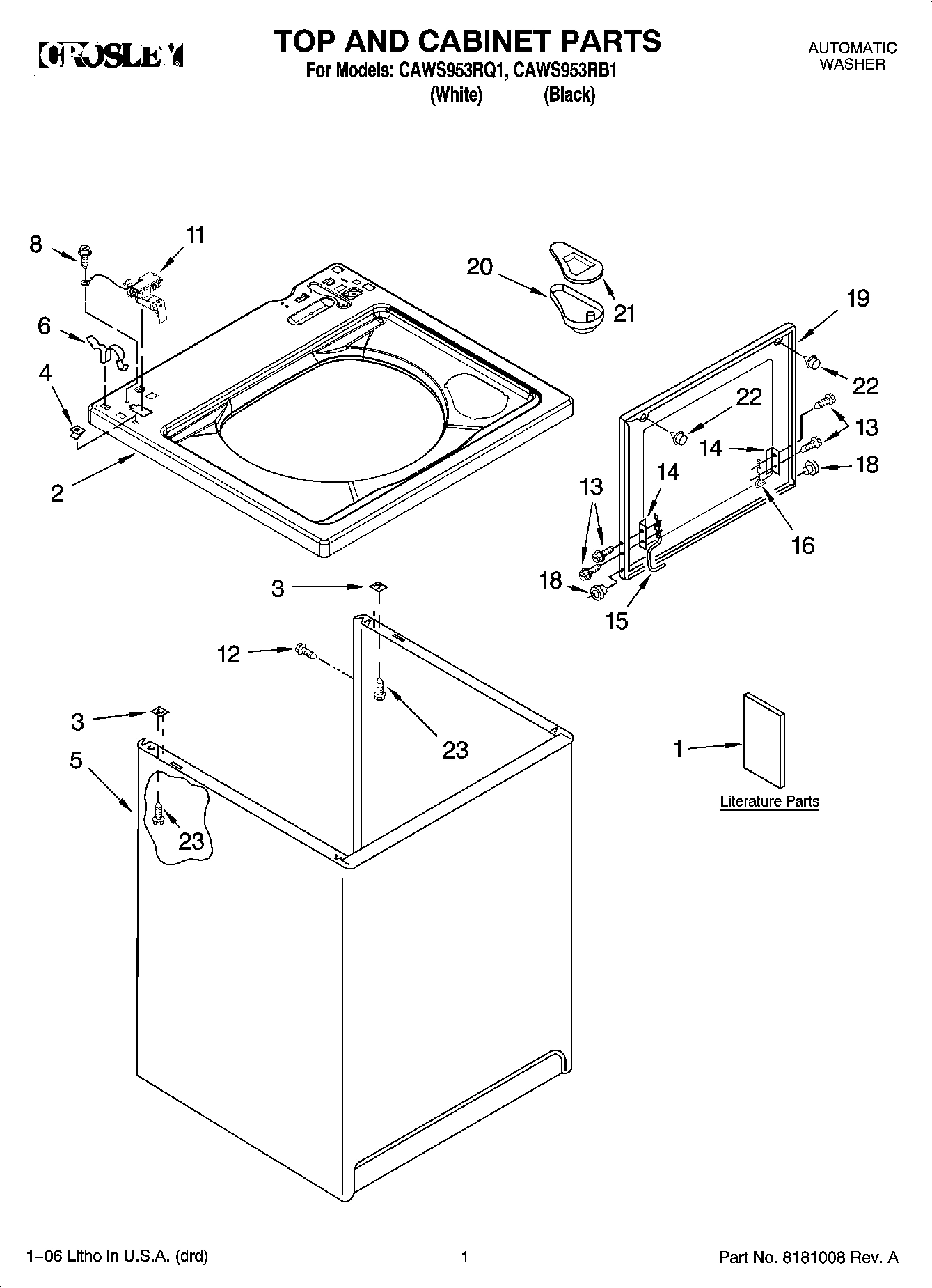 01 - TOP AND CABINET PARTS