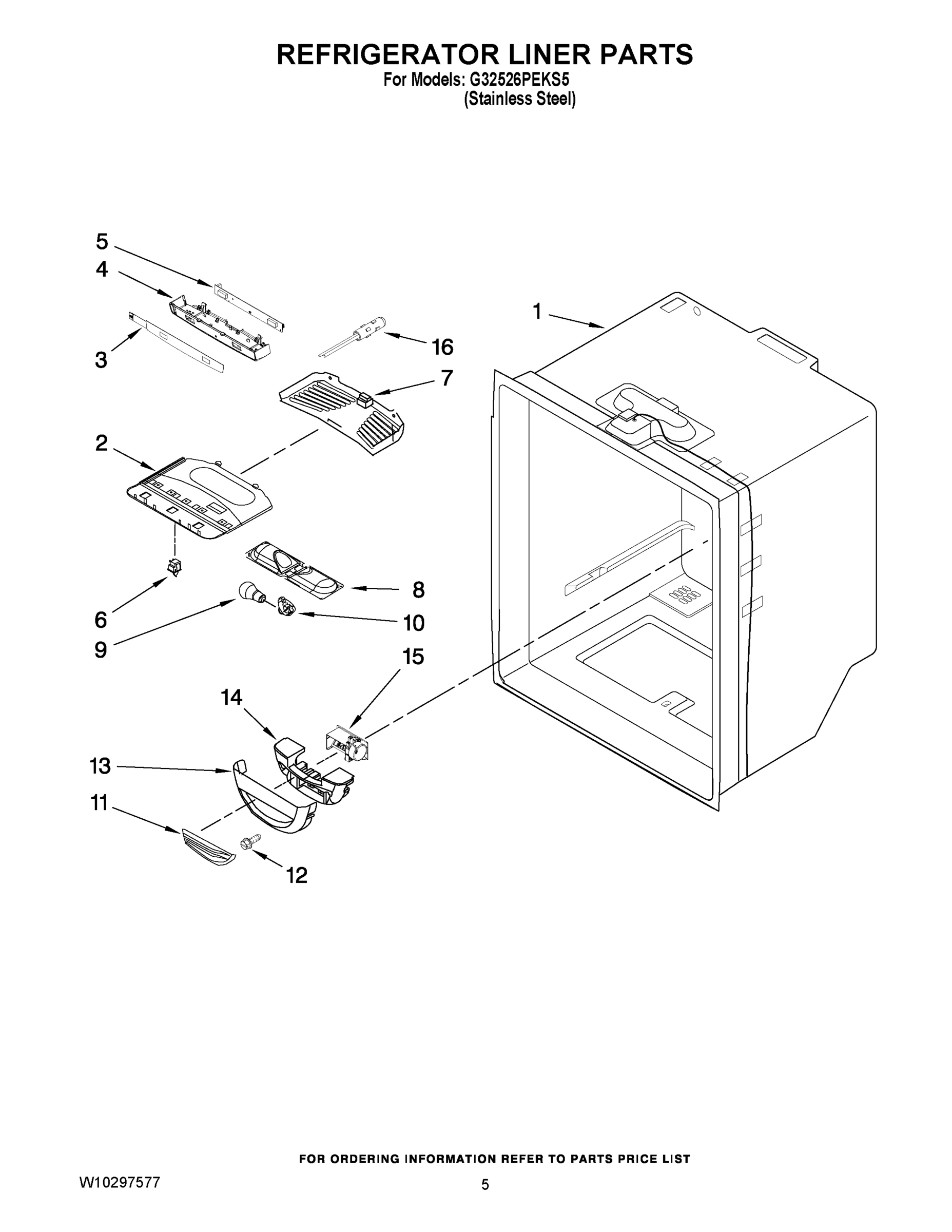 03 - REFRIGERATOR LINER PARTS