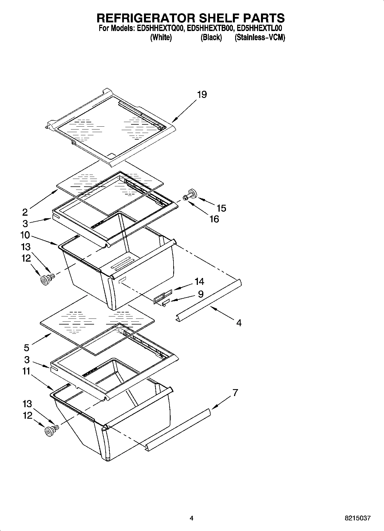03 - REFRIGERATOR SHELF PARTS