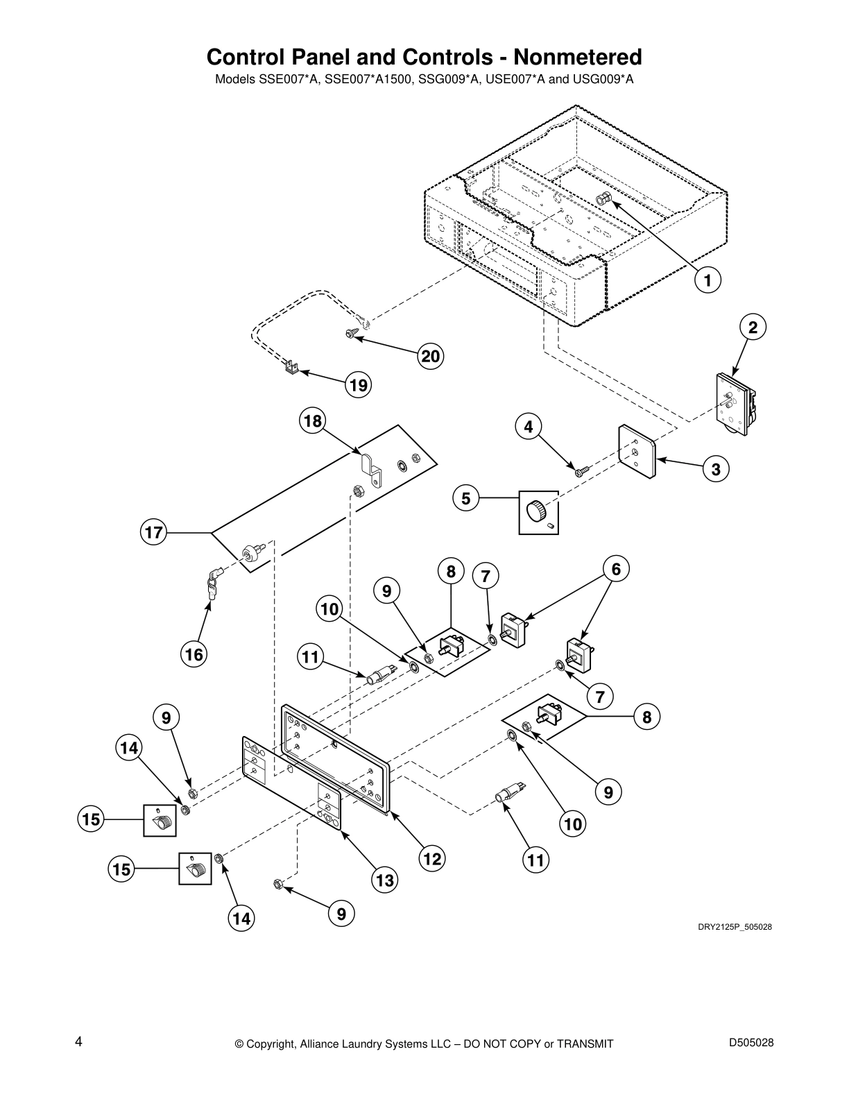 Control Panel and Controls - Nonmetered