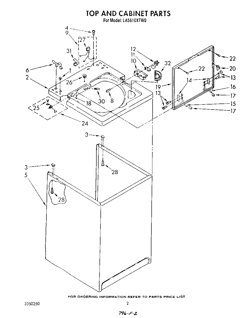 02 - TOP AND CABINET , LIT/OPTIONAL