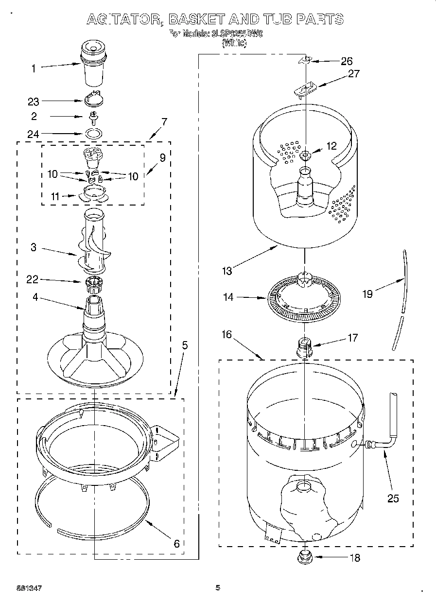 03 - AGITATOR, BASKET AND TUB