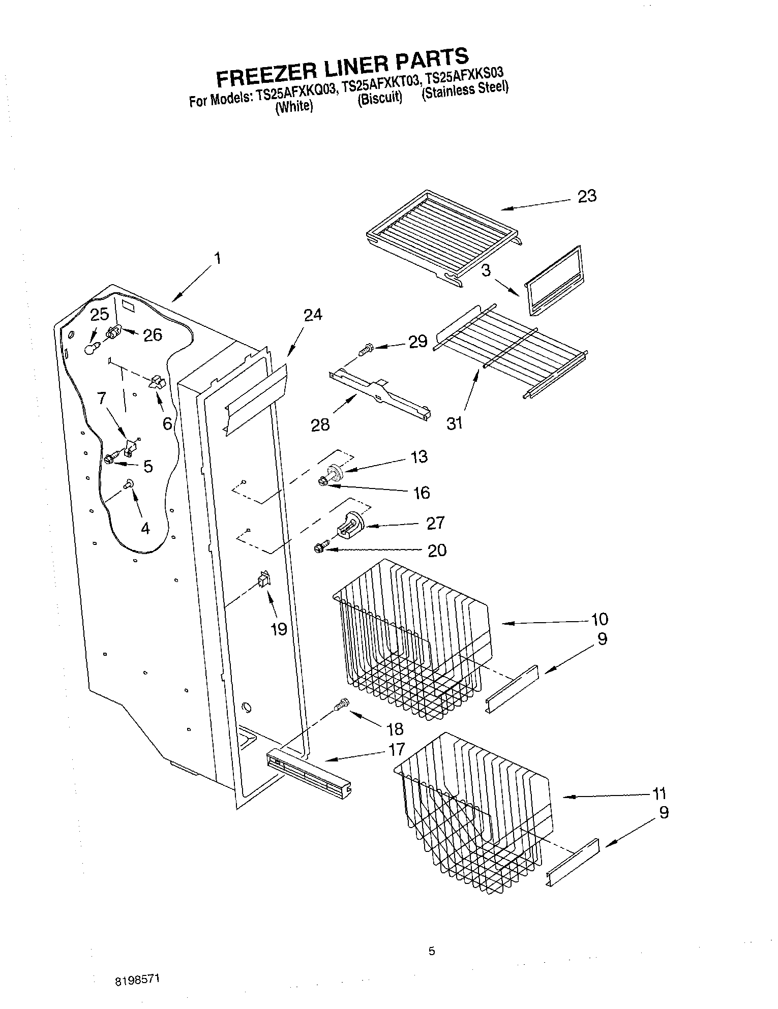 04 - FREEZER LINER PARTS