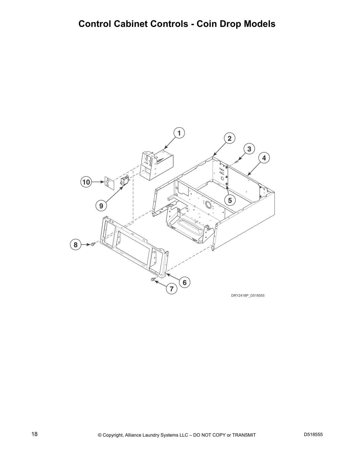Control Cabinet Controls - Coin Drop Models