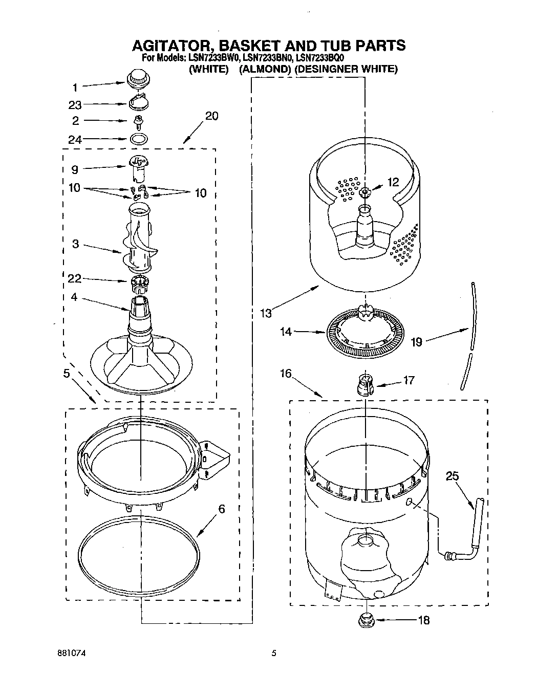 04 - AGITATOR, BASKET AND TUB