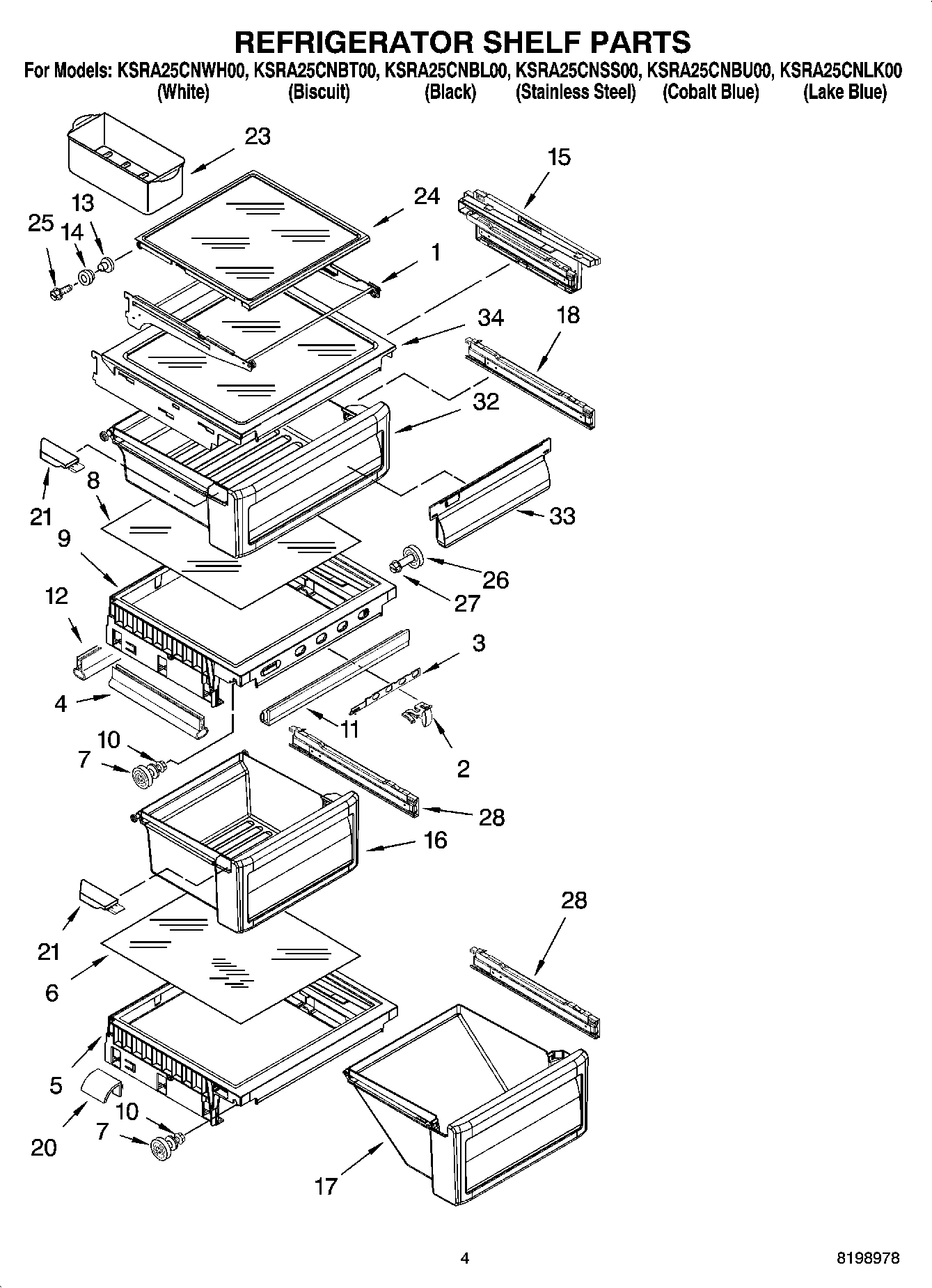 03 - REFRIGERATOR SHELF PARTS