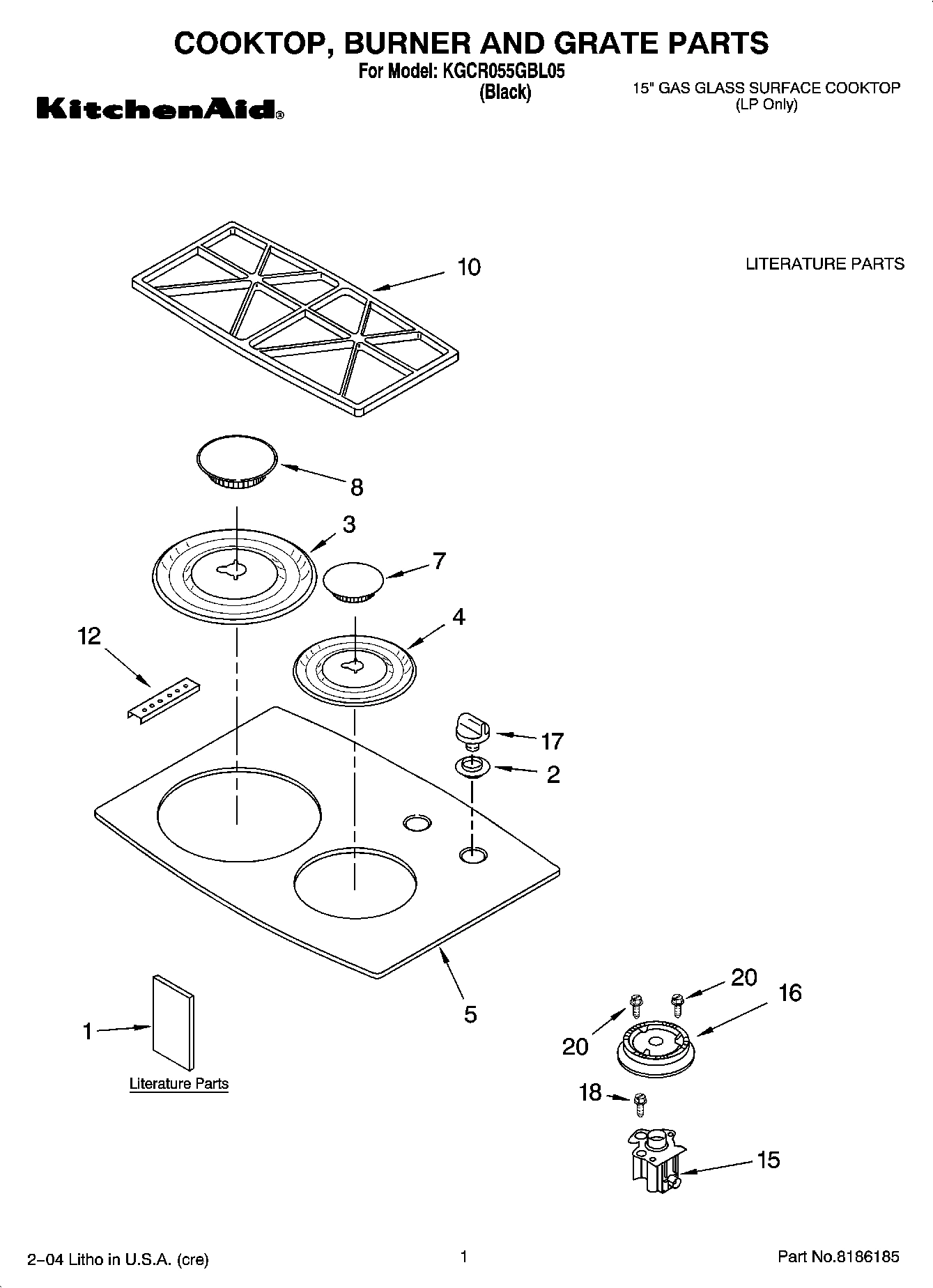 01 - COOKTOP, BURNER AND GRATE PARTS