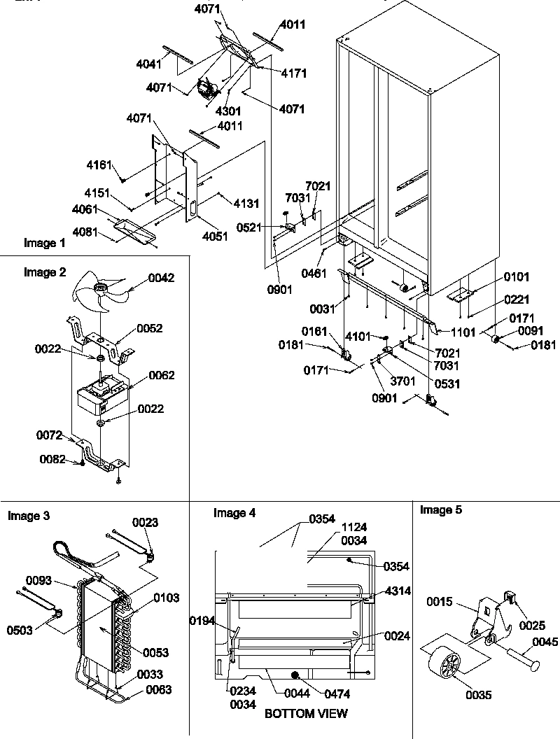 04 - DRAIN SYSTEM, ROLLERS, AND EVAP ASSY