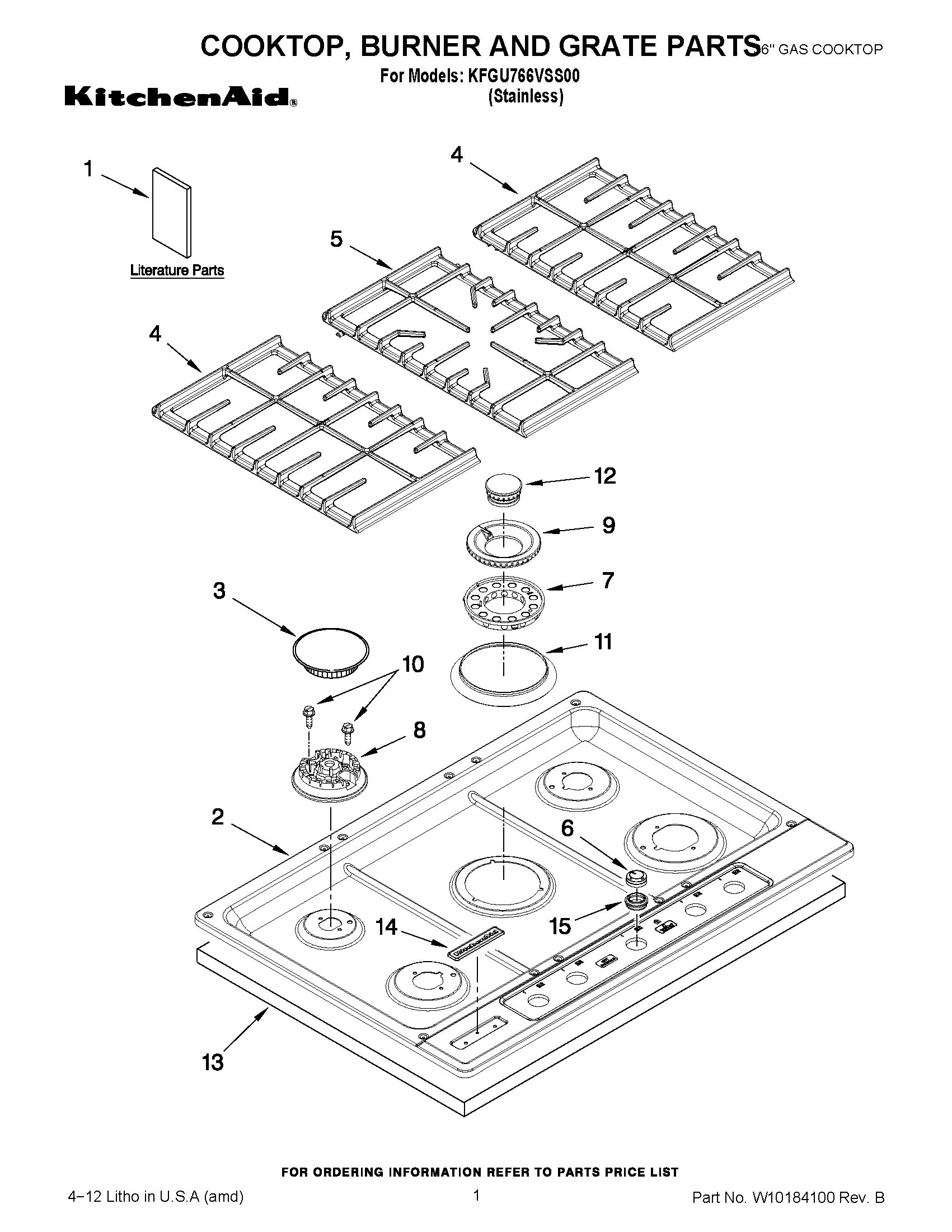 01 - COOKTOP, BURNER AND GRATE PARTS
