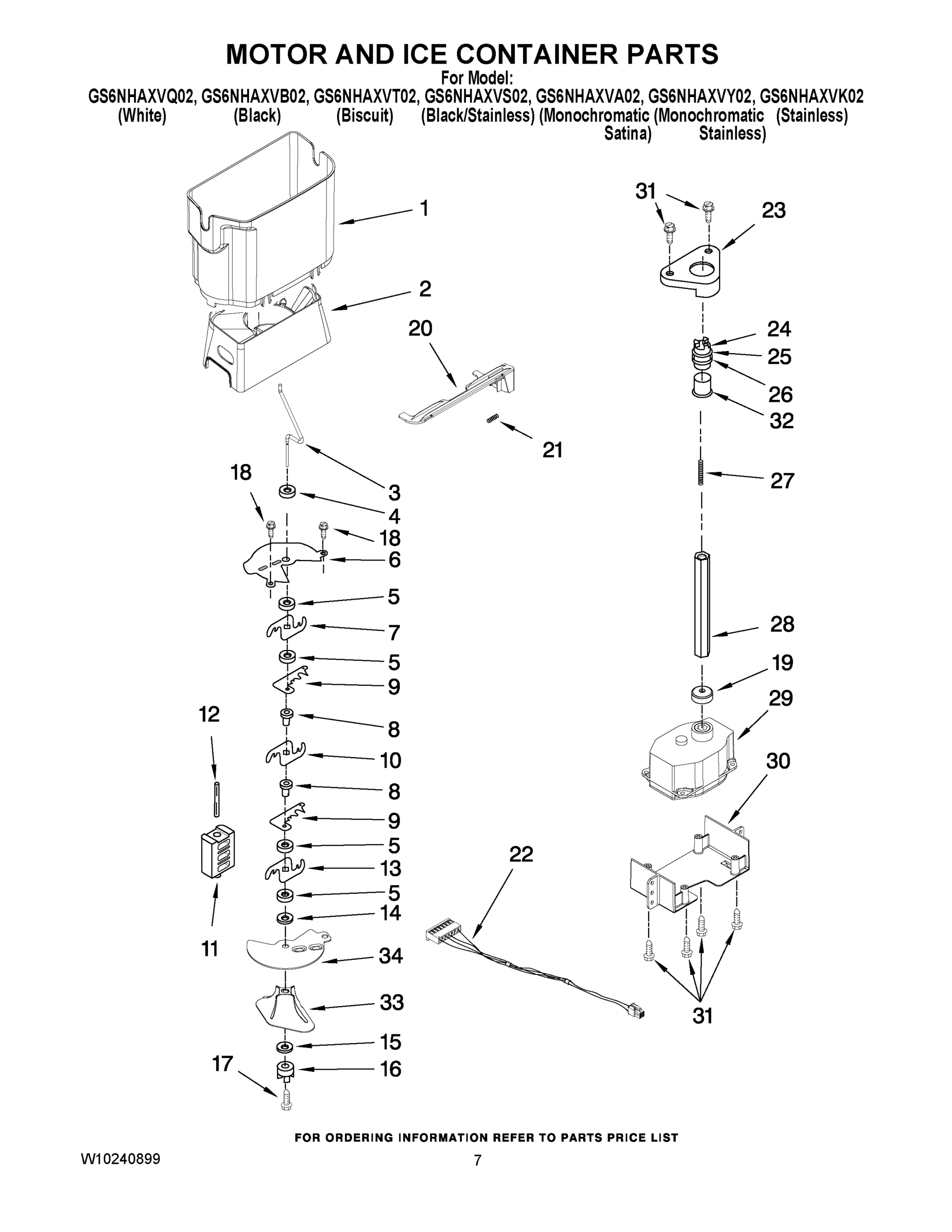 05 - MOTOR AND ICE CONTAINER PARTS