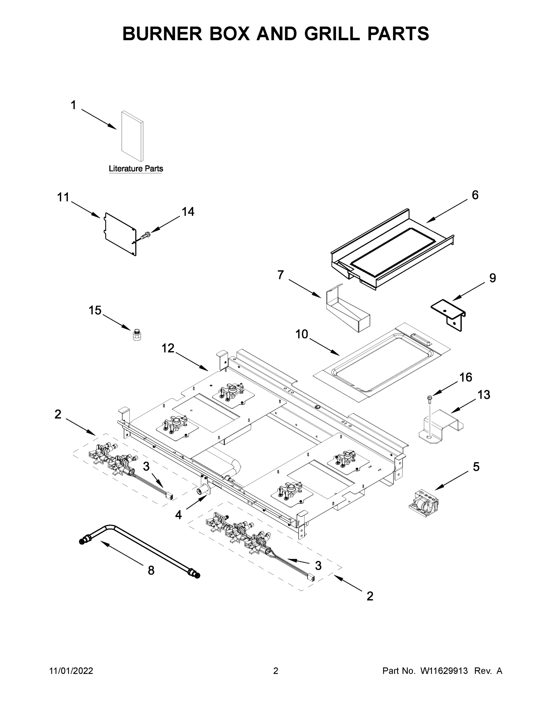 02 - BURNER BOX AND GRILL PARTS