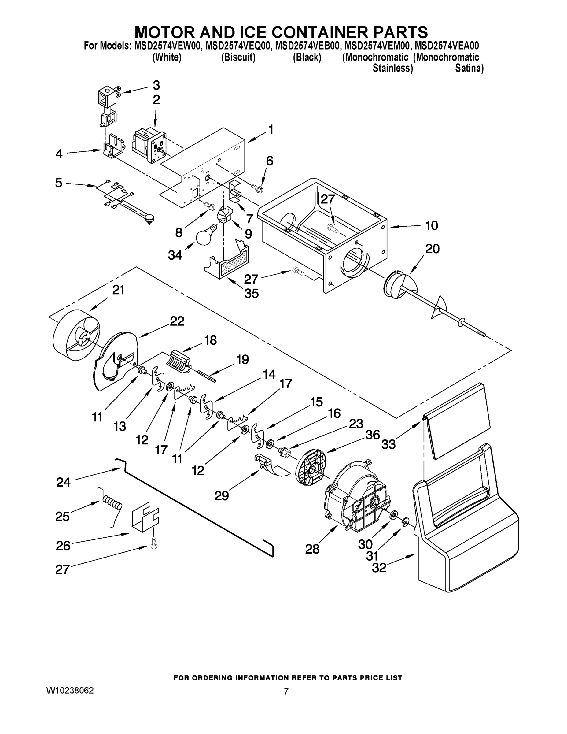 05 - MOTOR AND ICE CONTAINER PARTS