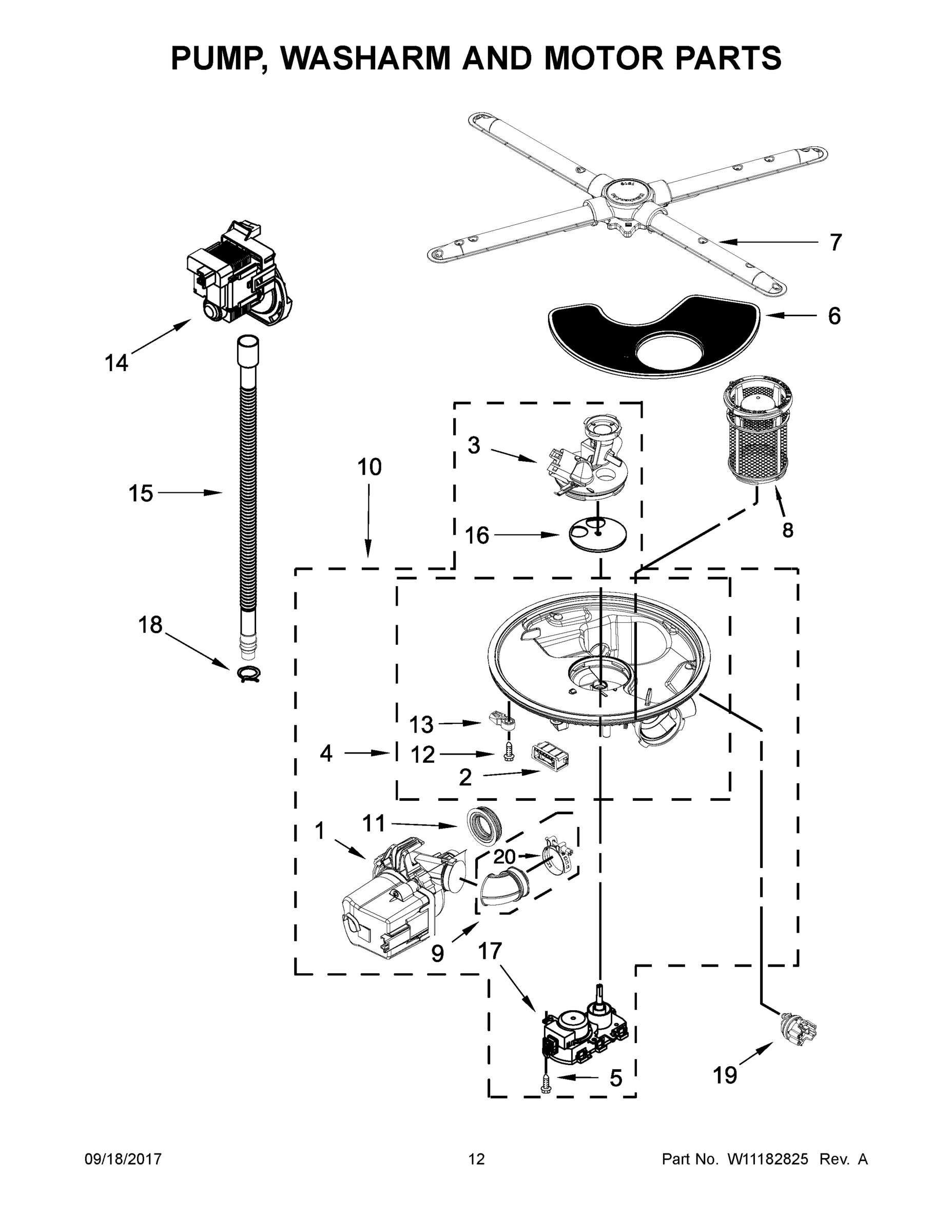 07 - PUMP, WASHARM AND MOTOR PARTS