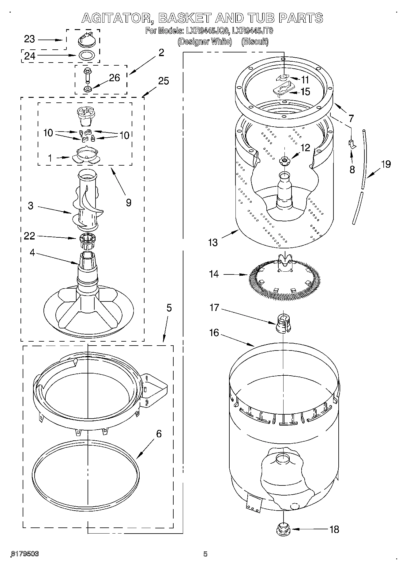 03 - AGITATOR, BASKET AND TUB