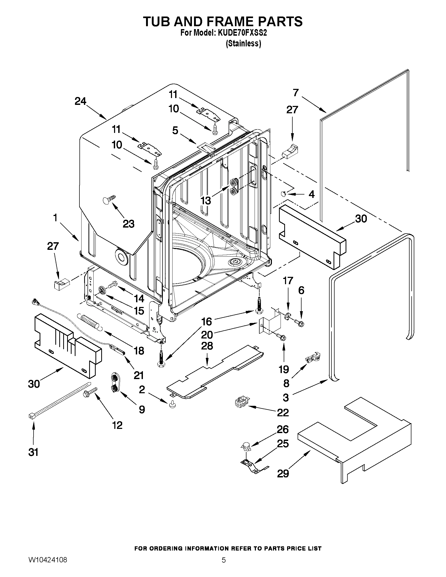 05 - TUB AND FRAME PARTS