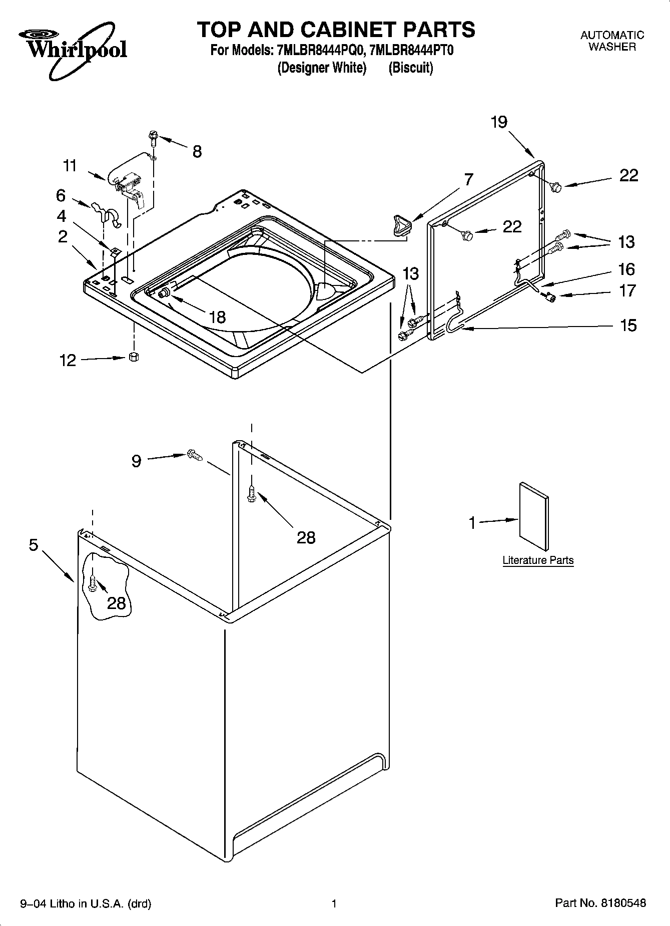 01 - TOP AND CABINET PARTS