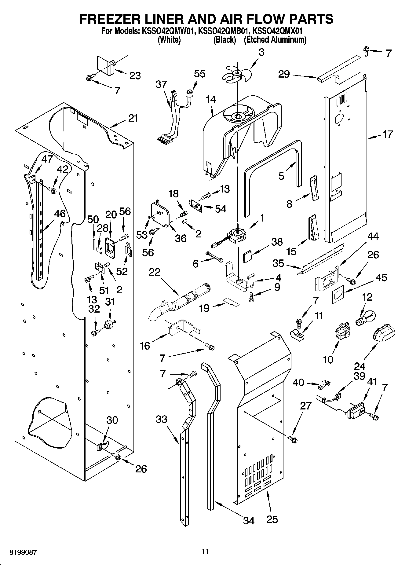 08 - FREEZER LINER AND AIR FLOW PARTS