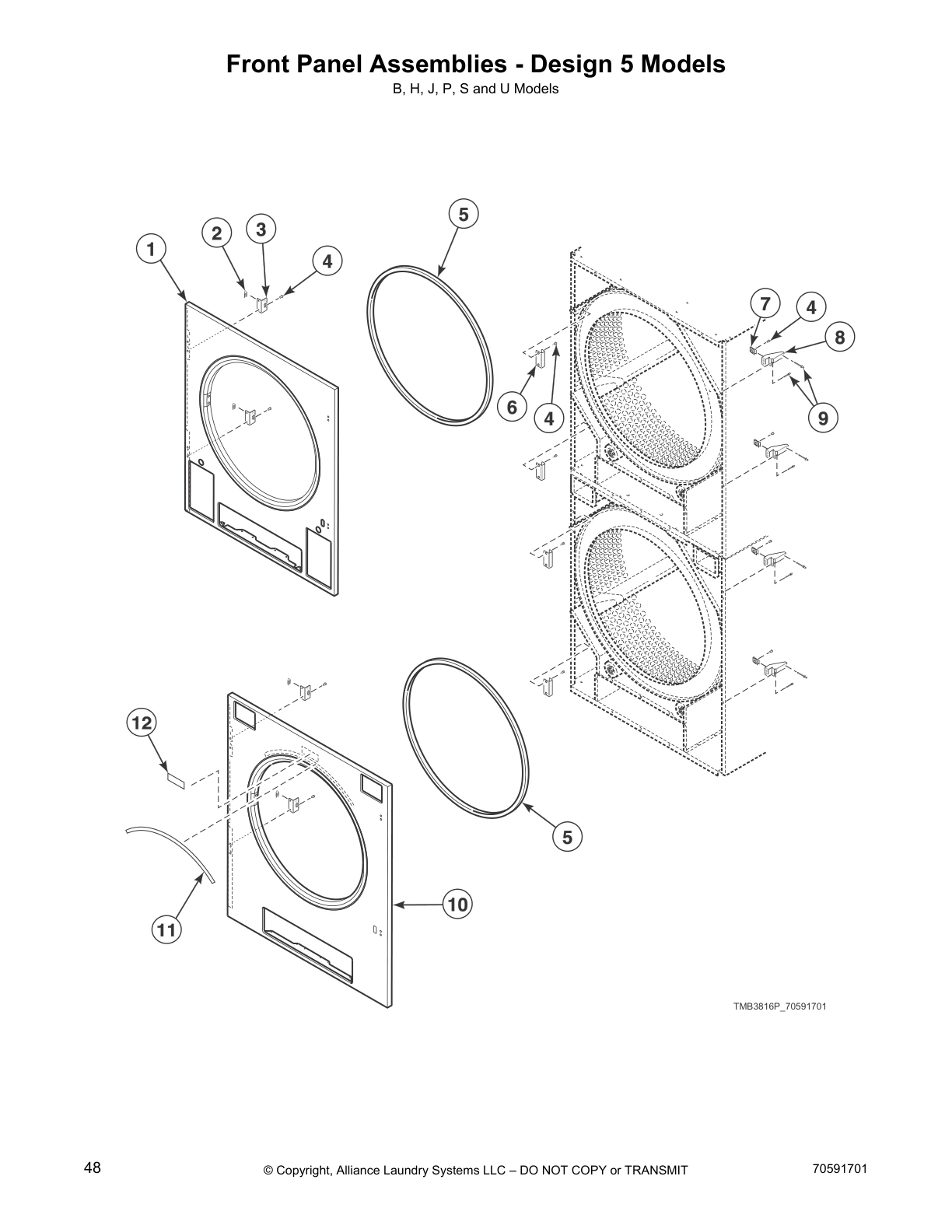 Front Panel Assemblies - Design 5 Models