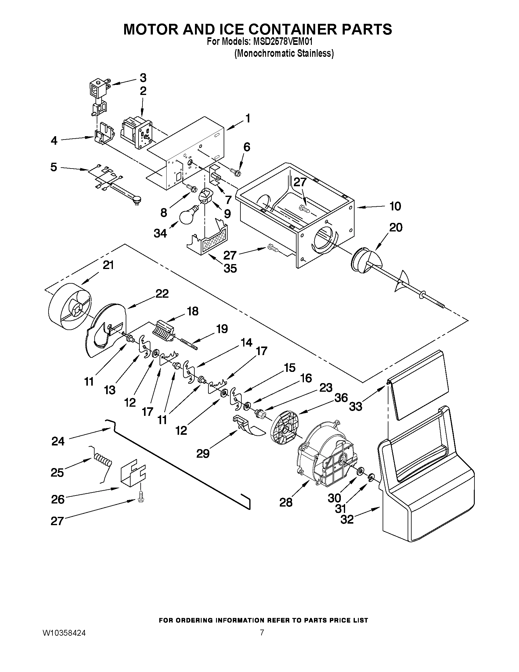 05 - MOTOR AND ICE CONTAINER PARTS
