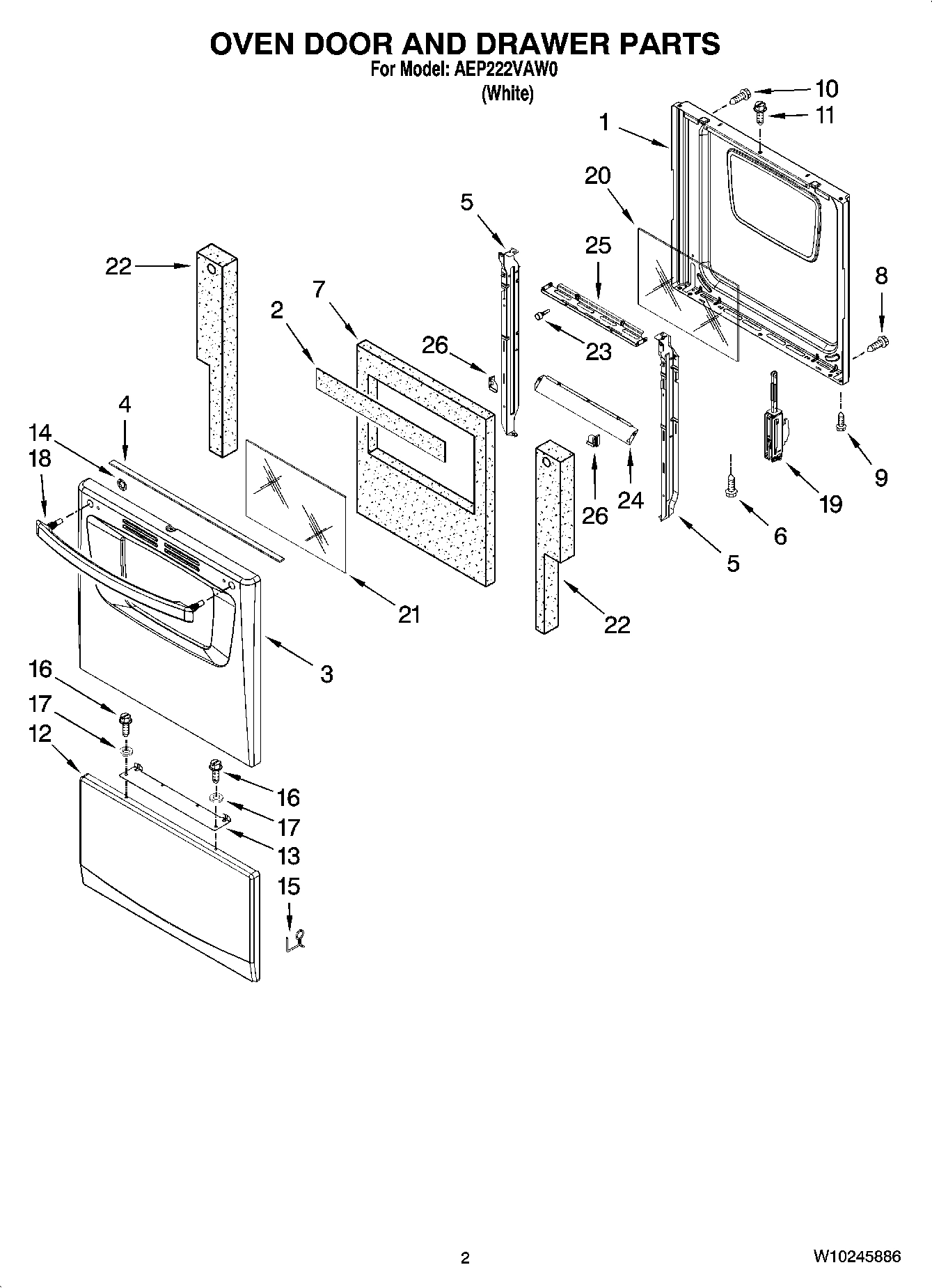 02 - OVEN DOOR AND DRAWER PARTS