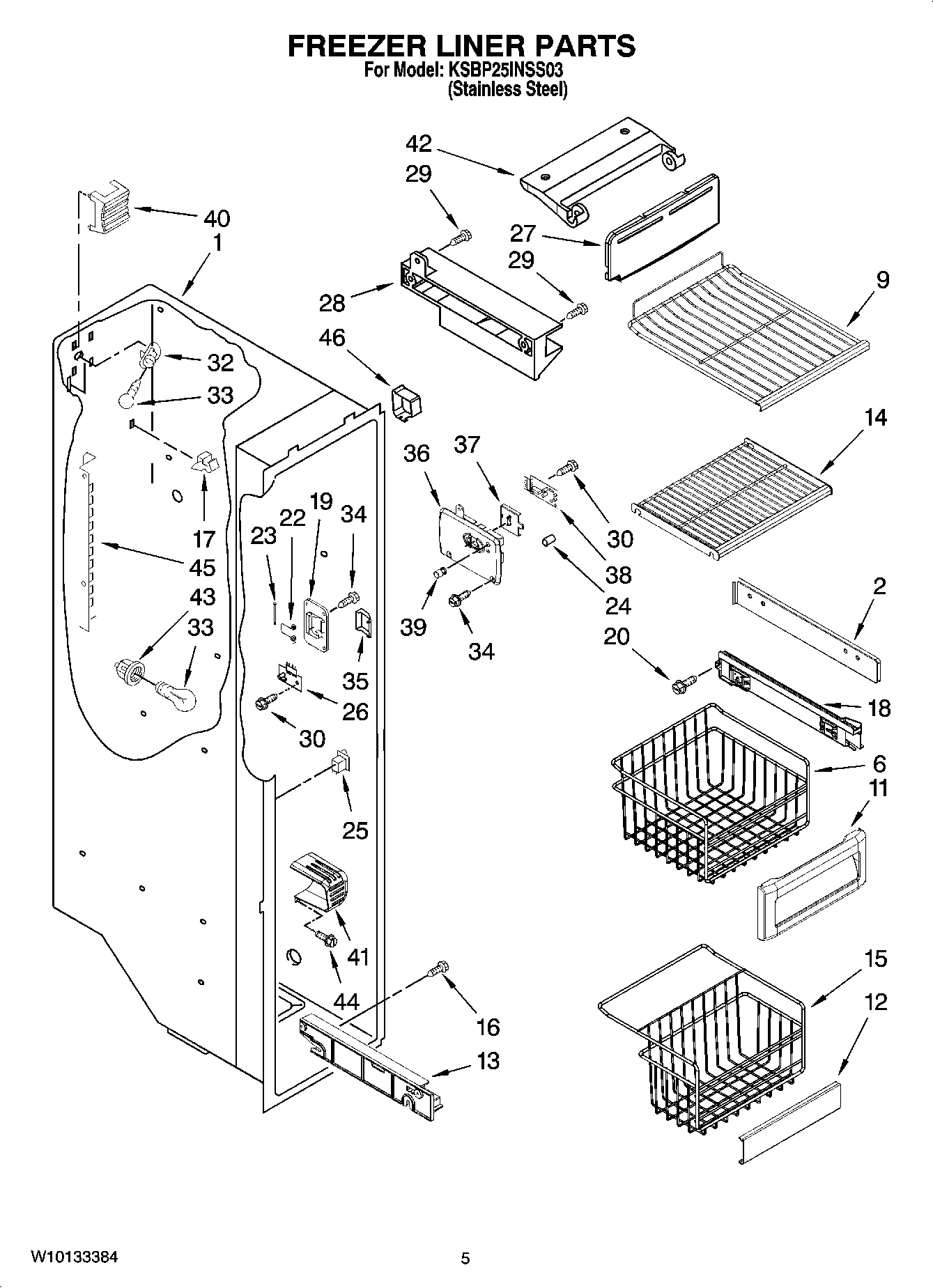 04 - FREEZER LINER PARTS
