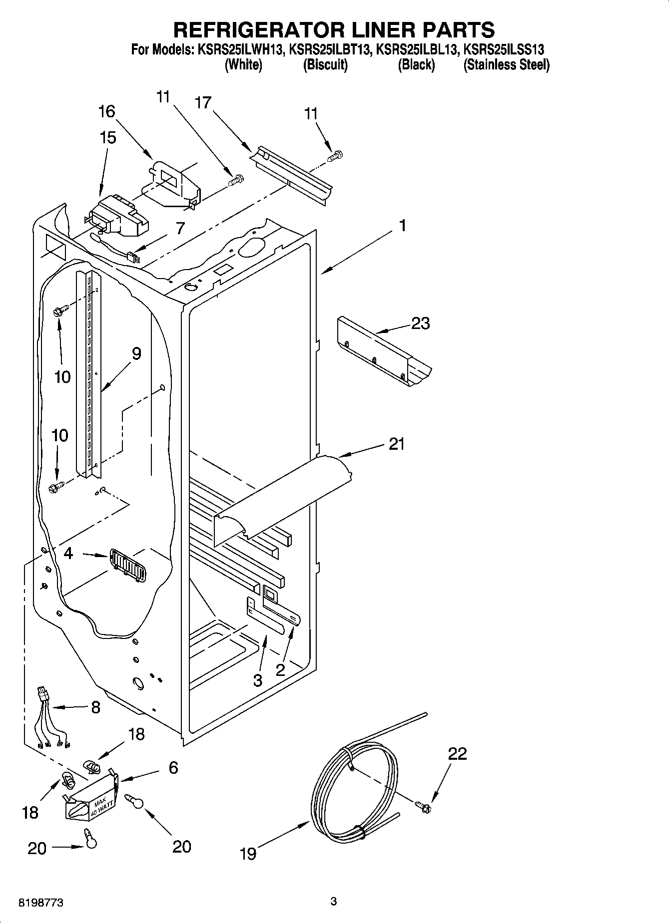 02 - REFRIGERATOR LINER PARTS