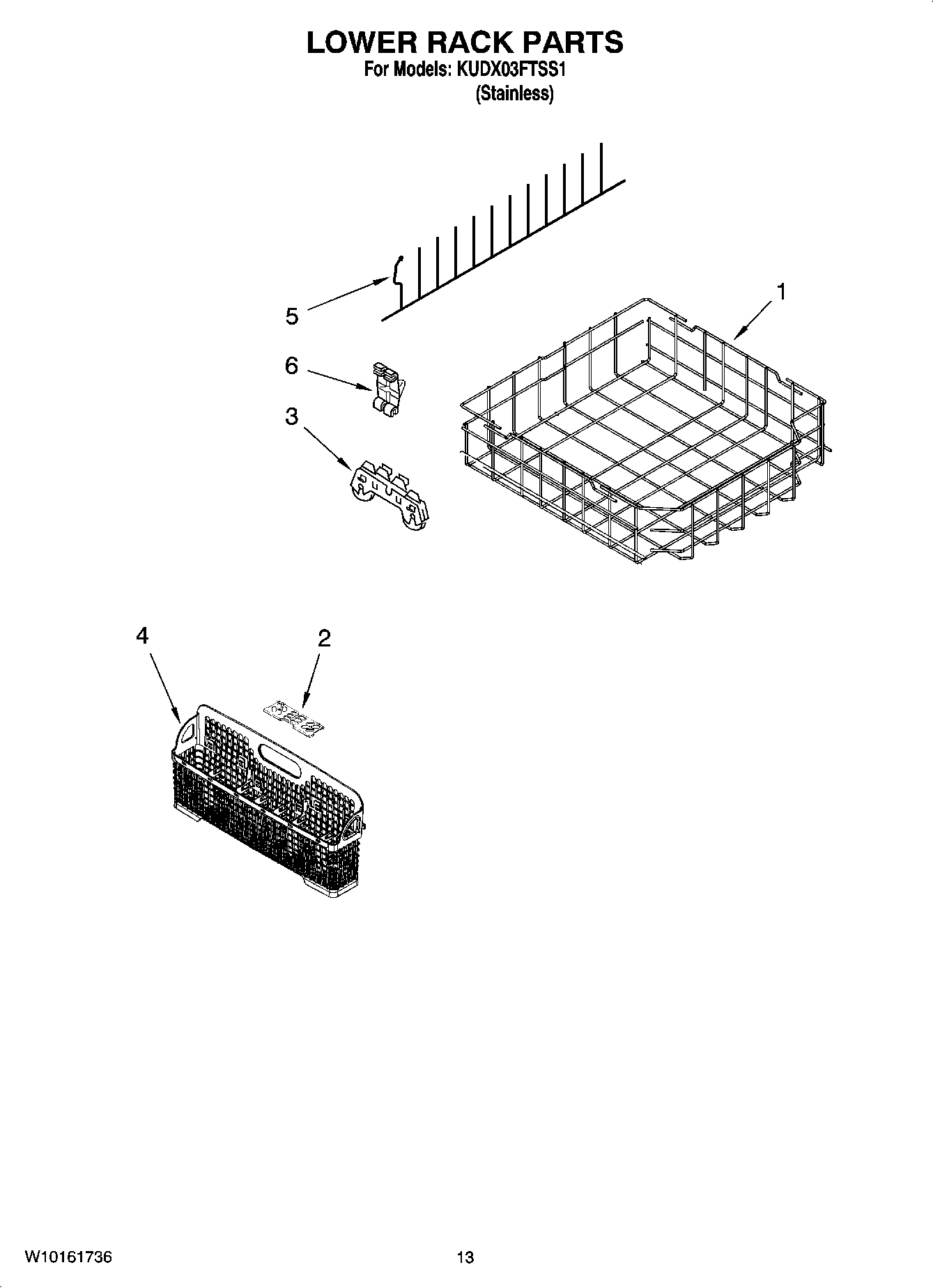 11 - LOWER RACK PARTS, OPTIONAL PARTS (NOT INCLUDED)