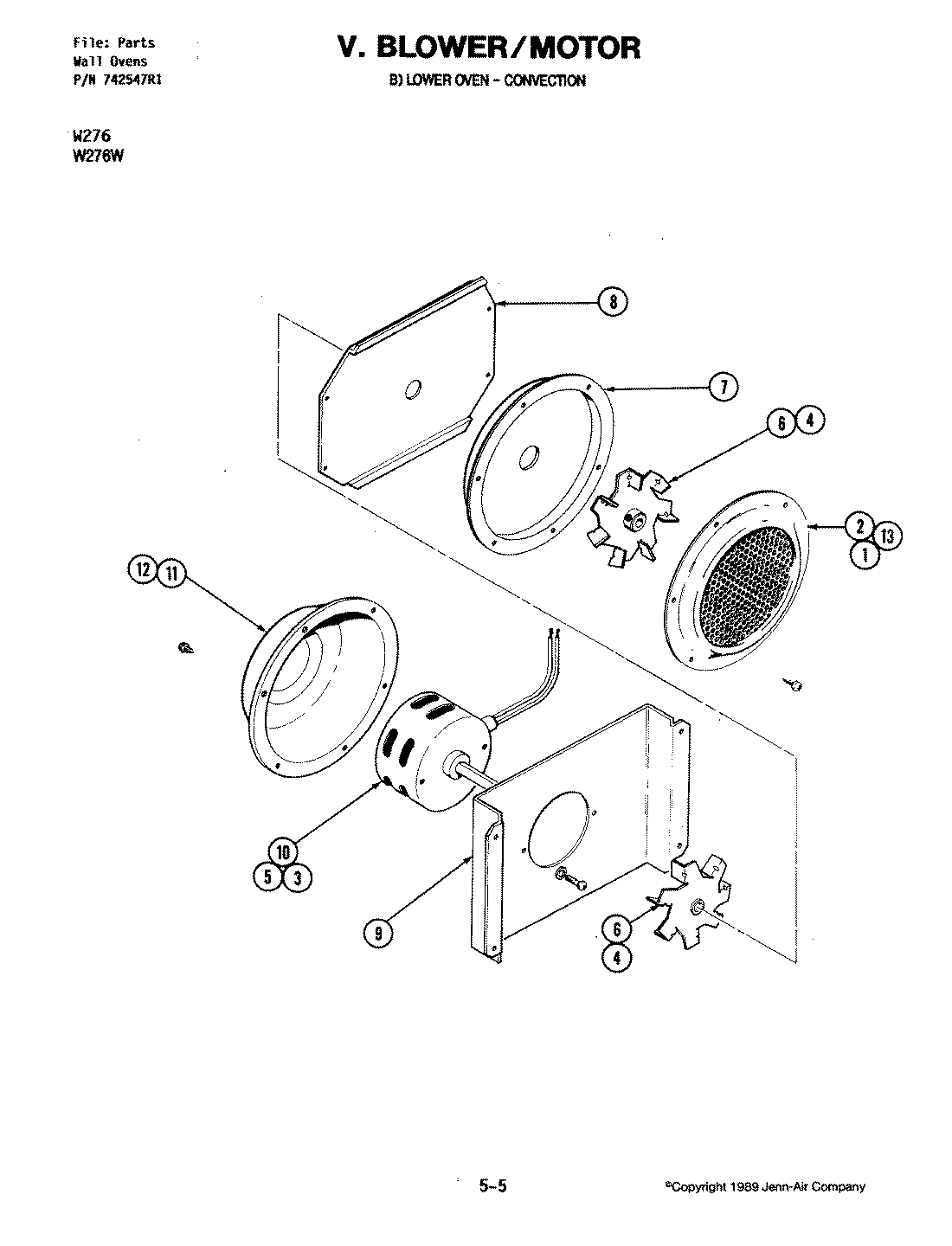 02 - BLOWER MOTOR (CONVECTION FAN W276W)