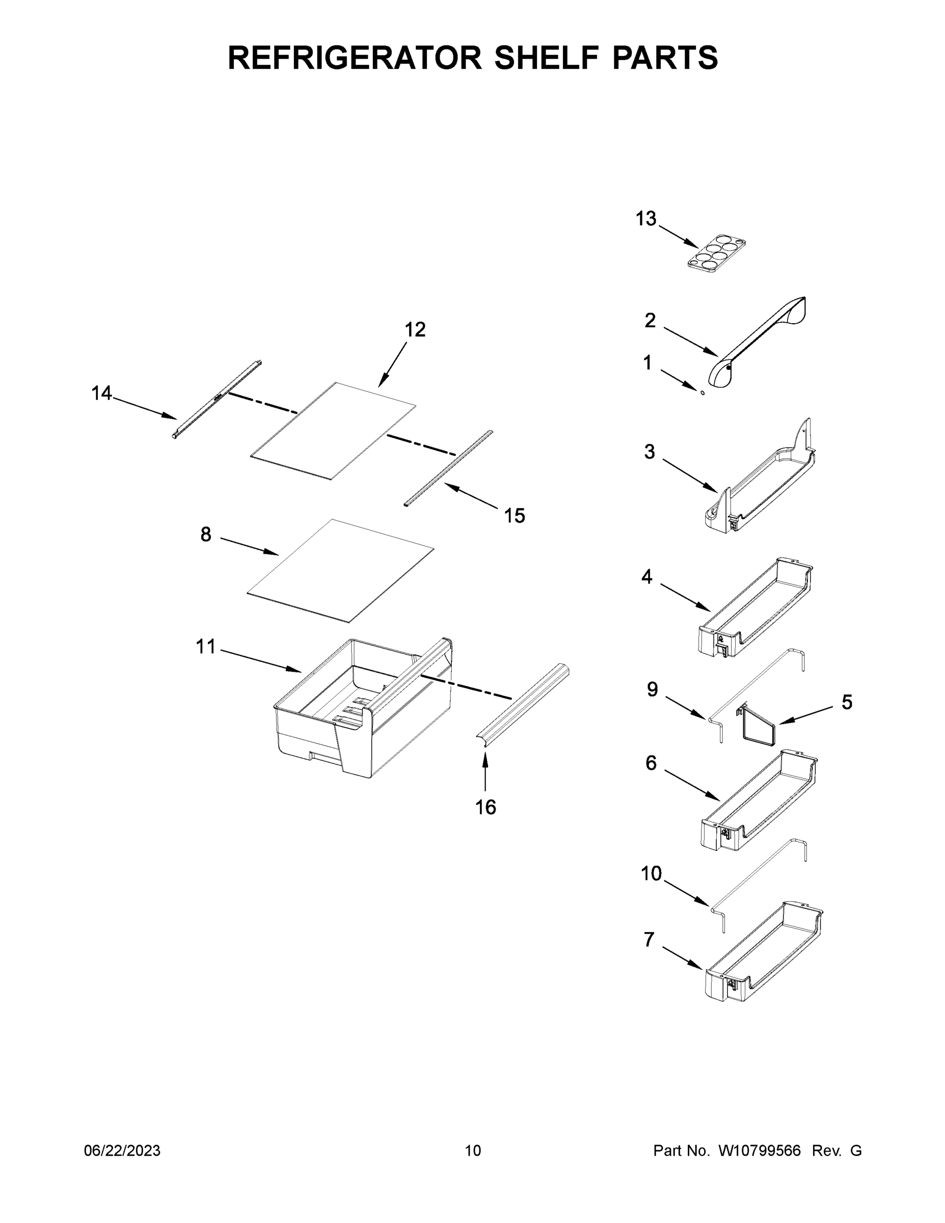 06 - REFRIGERATOR SHELF PARTS