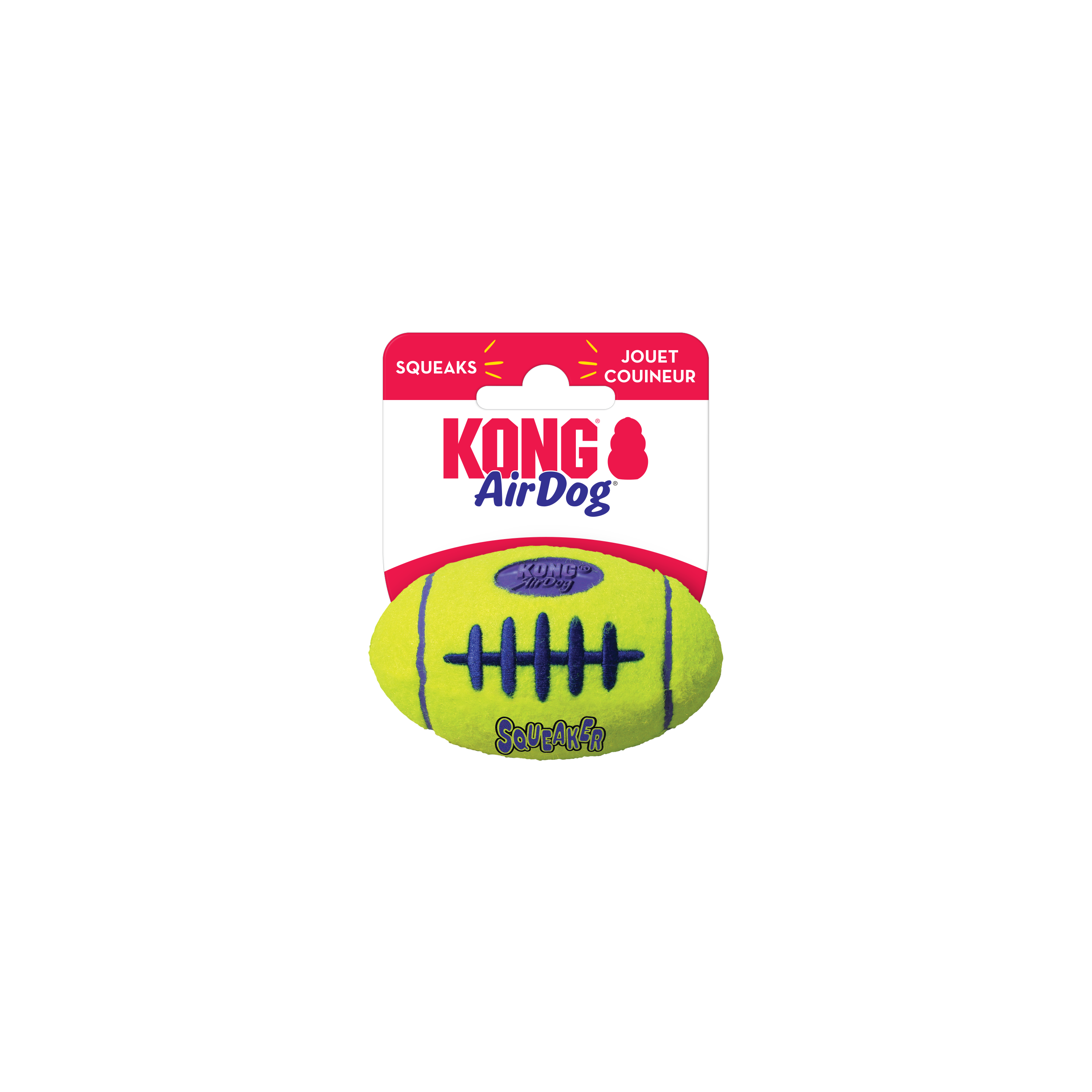 AirDog Squeaker Football onpack Produktbild