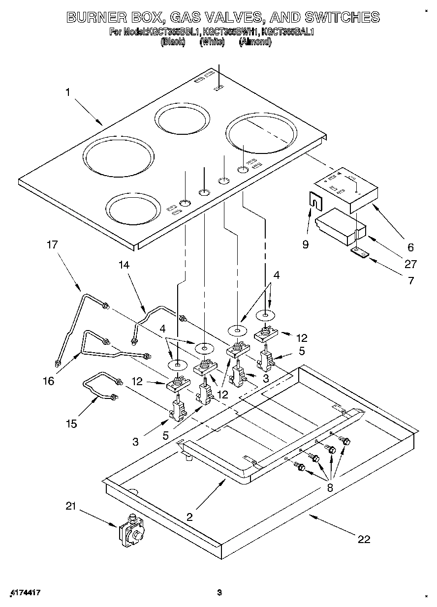 03 - BURNER BOX, GAS VALVES, AND SWITCHES