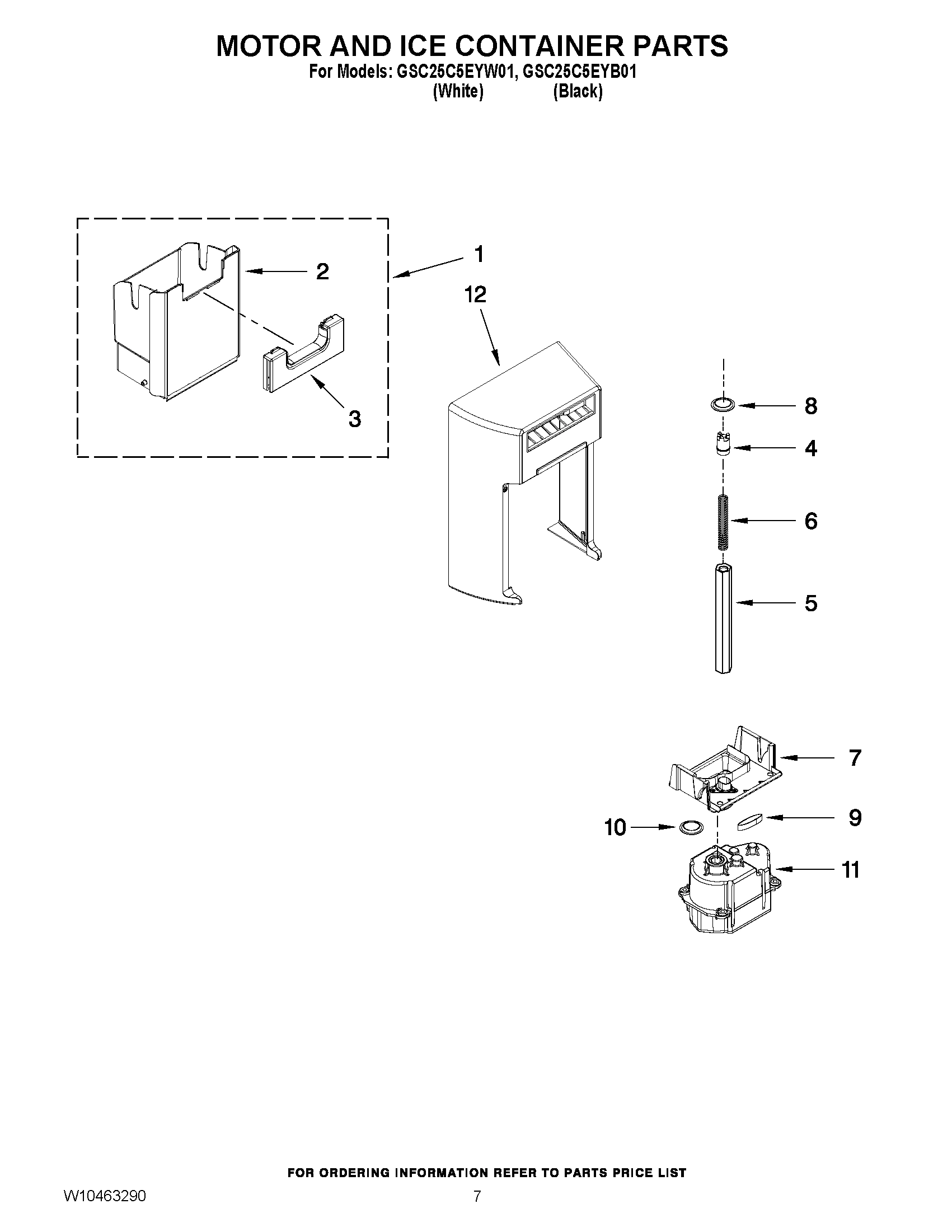 05 - MOTOR AND ICE CONTAINER PARTS