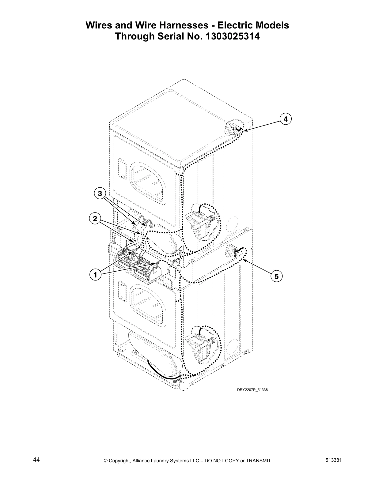 Wires and Wire Harnesses - Electric Models 
Through Serial No. 1303025314