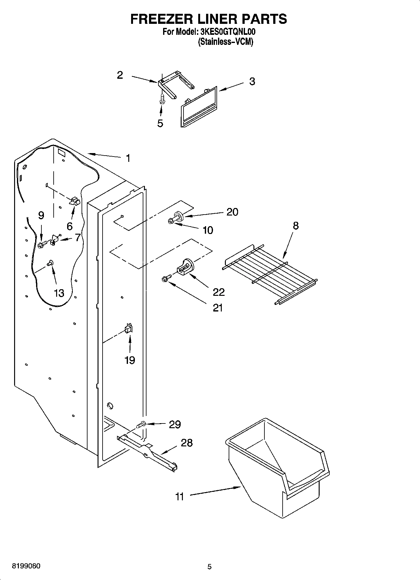 03 - FREEZER LINER PARTS