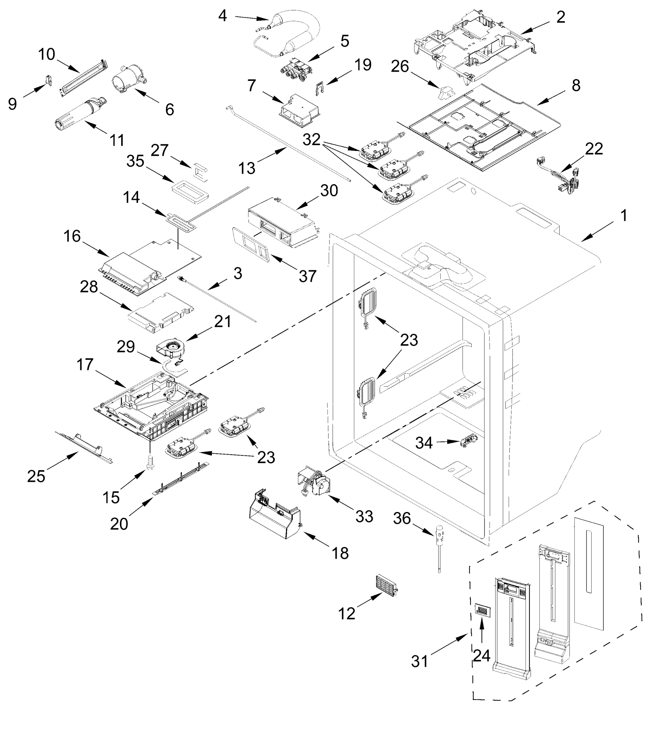 REFRIGERATOR LINER PARTS