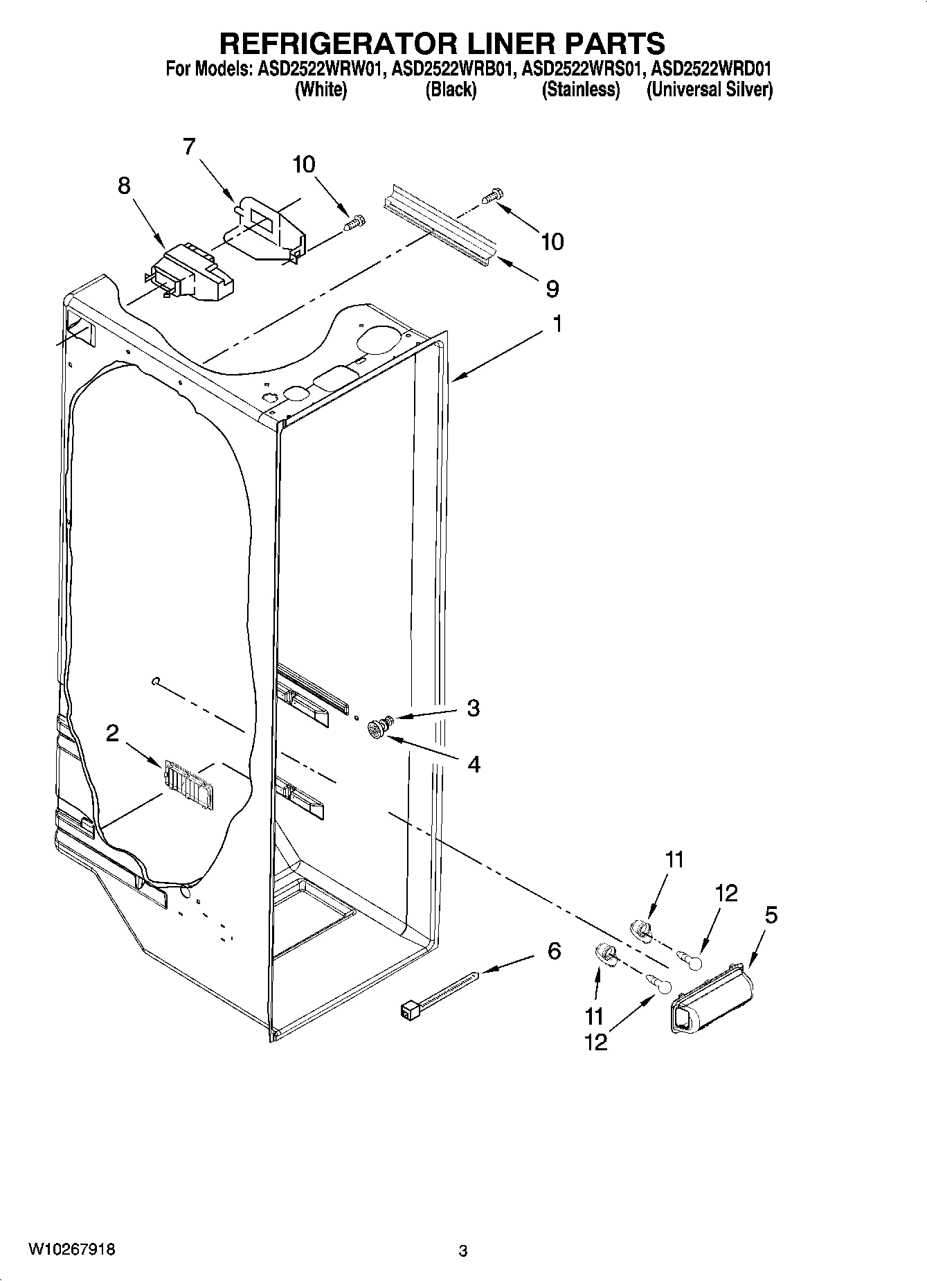 02 - REFRIGERATOR LINER PARTS