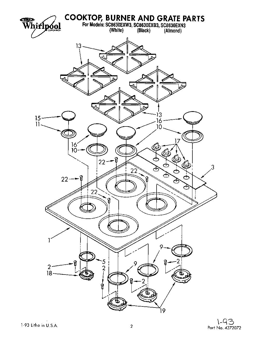 01 - COOKTOP, BURNER AND GRATE