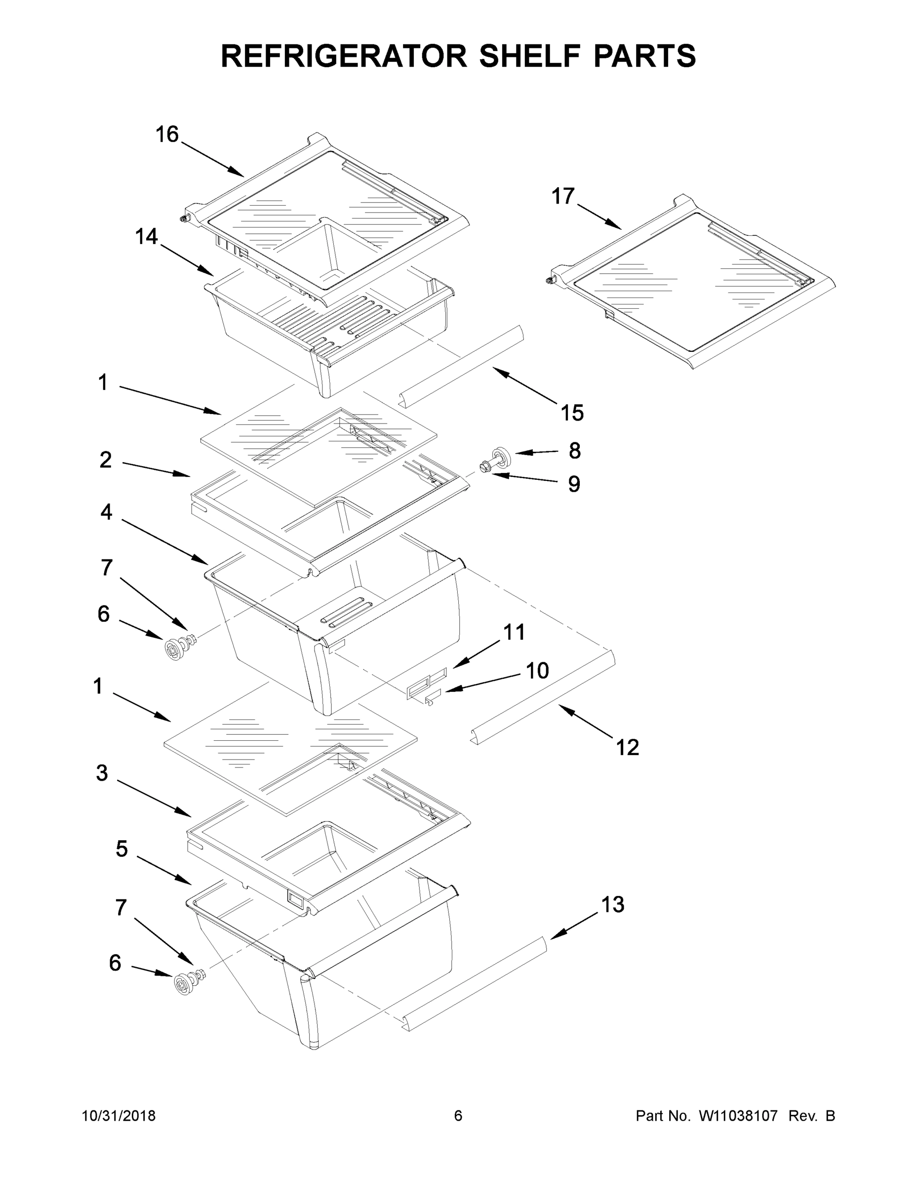 04 - REFRIGERATOR SHELF PARTS