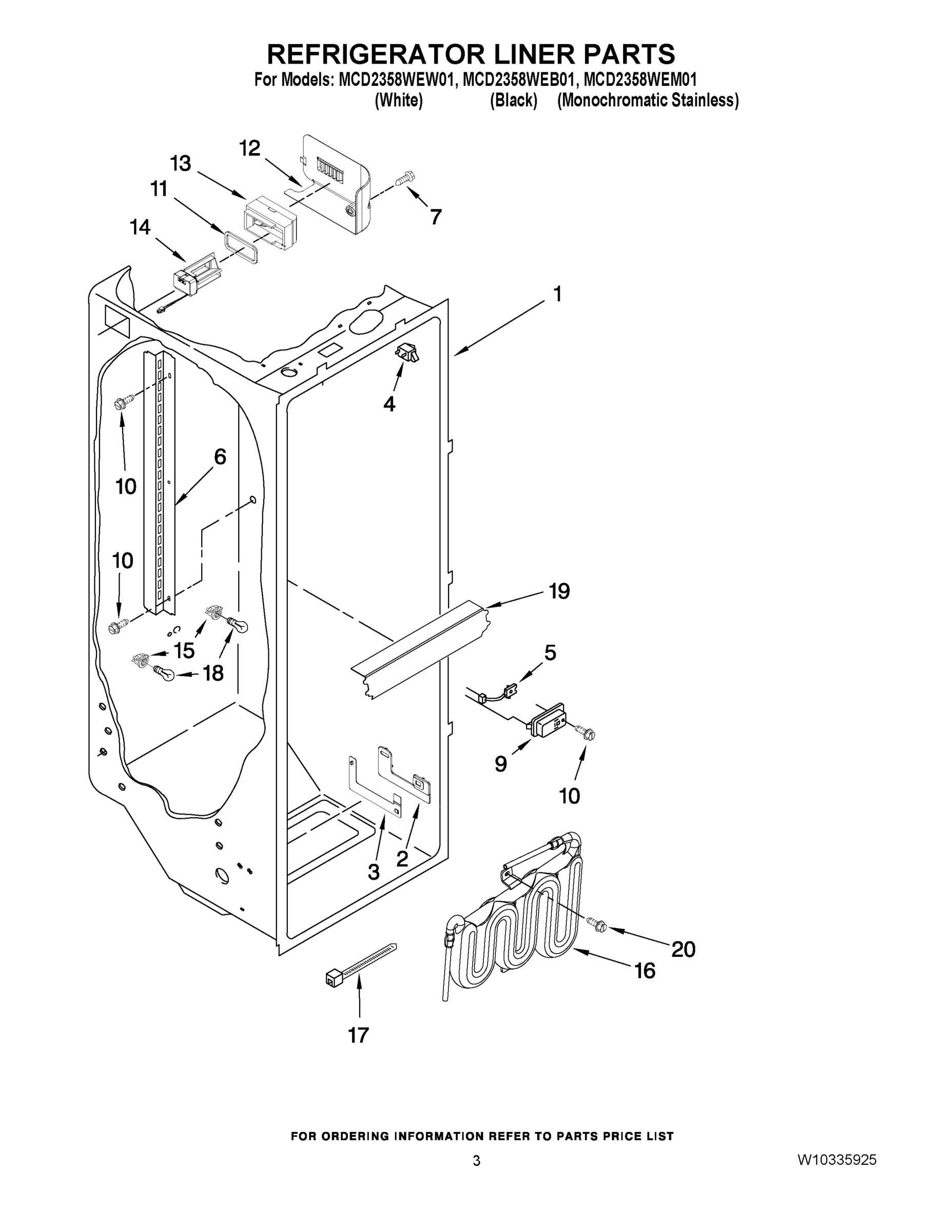 02 - REFRIGERATOR LINER PARTS