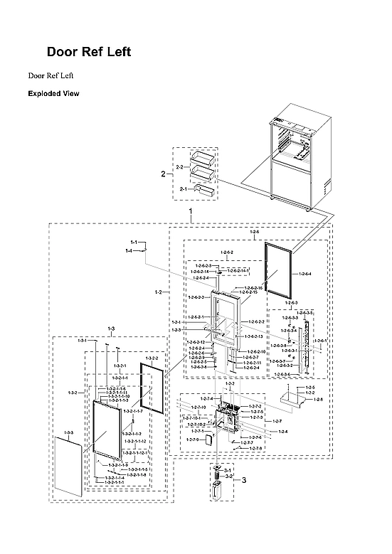Left Refrigerator Door Parts