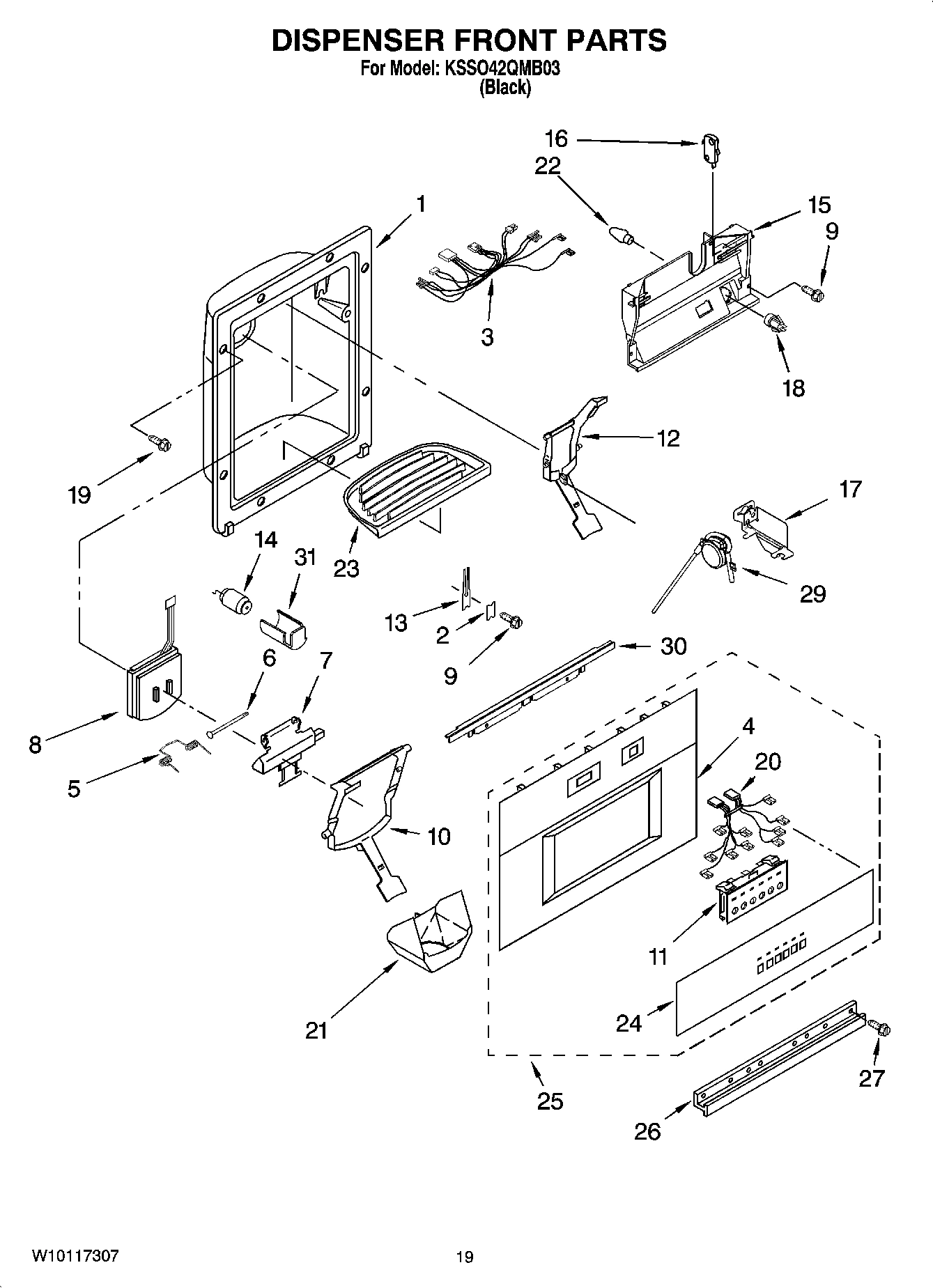 12 - DISPENSER AND FRONT PARTS