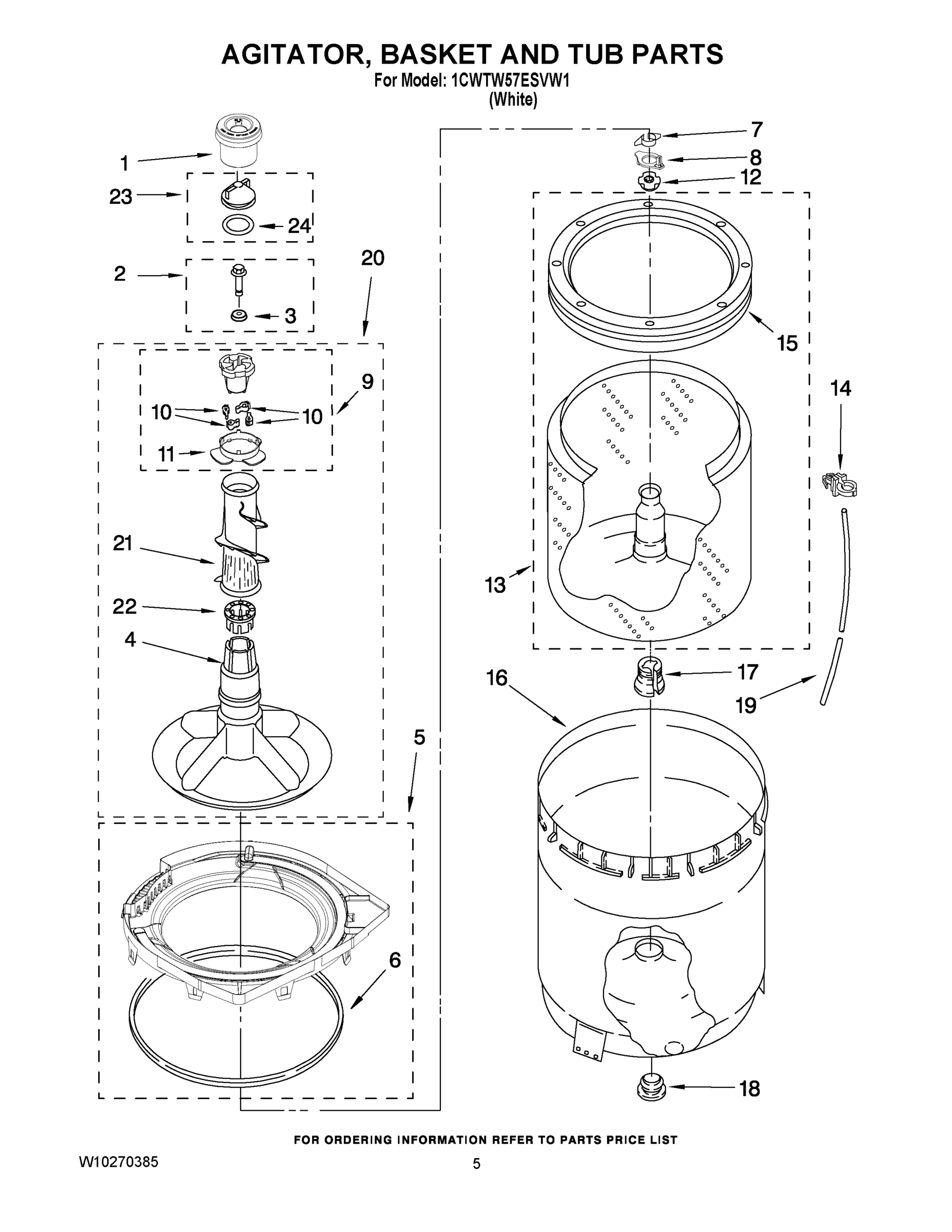 03 - AGITATOR, BASKET AND TUB PARTS