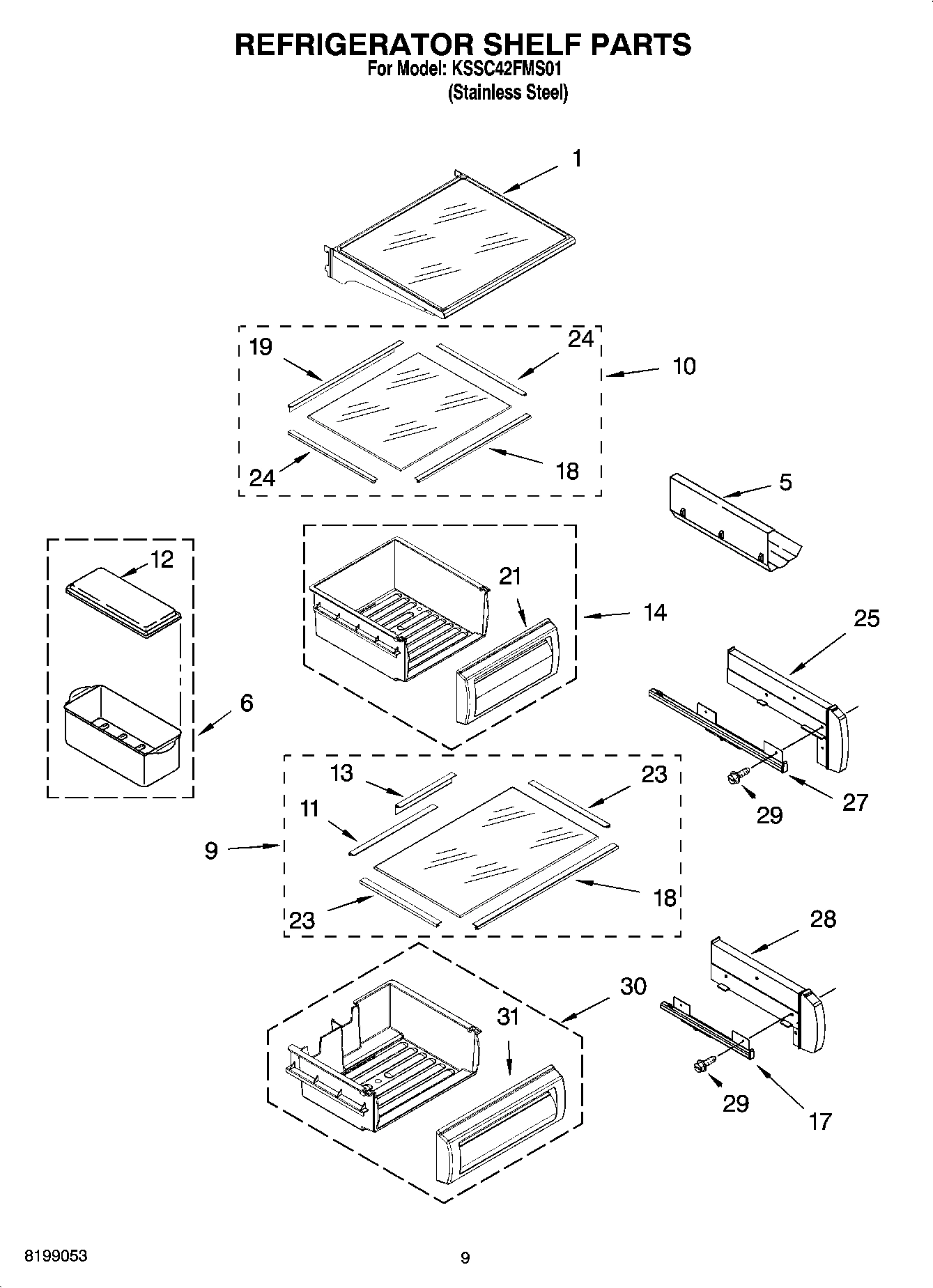 07 - REFRIGERATOR SHELF PARTS