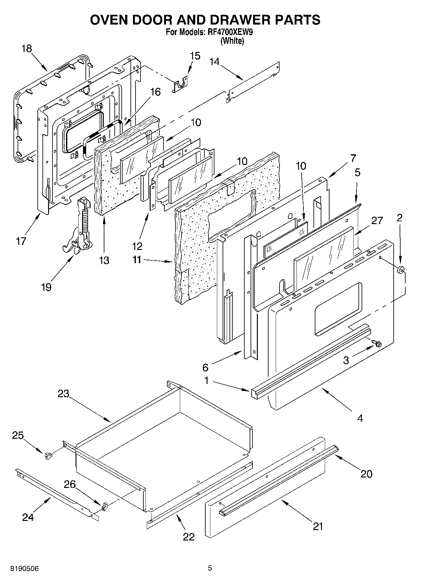 03 - OVEN DOOR AND DRAWER PARTS