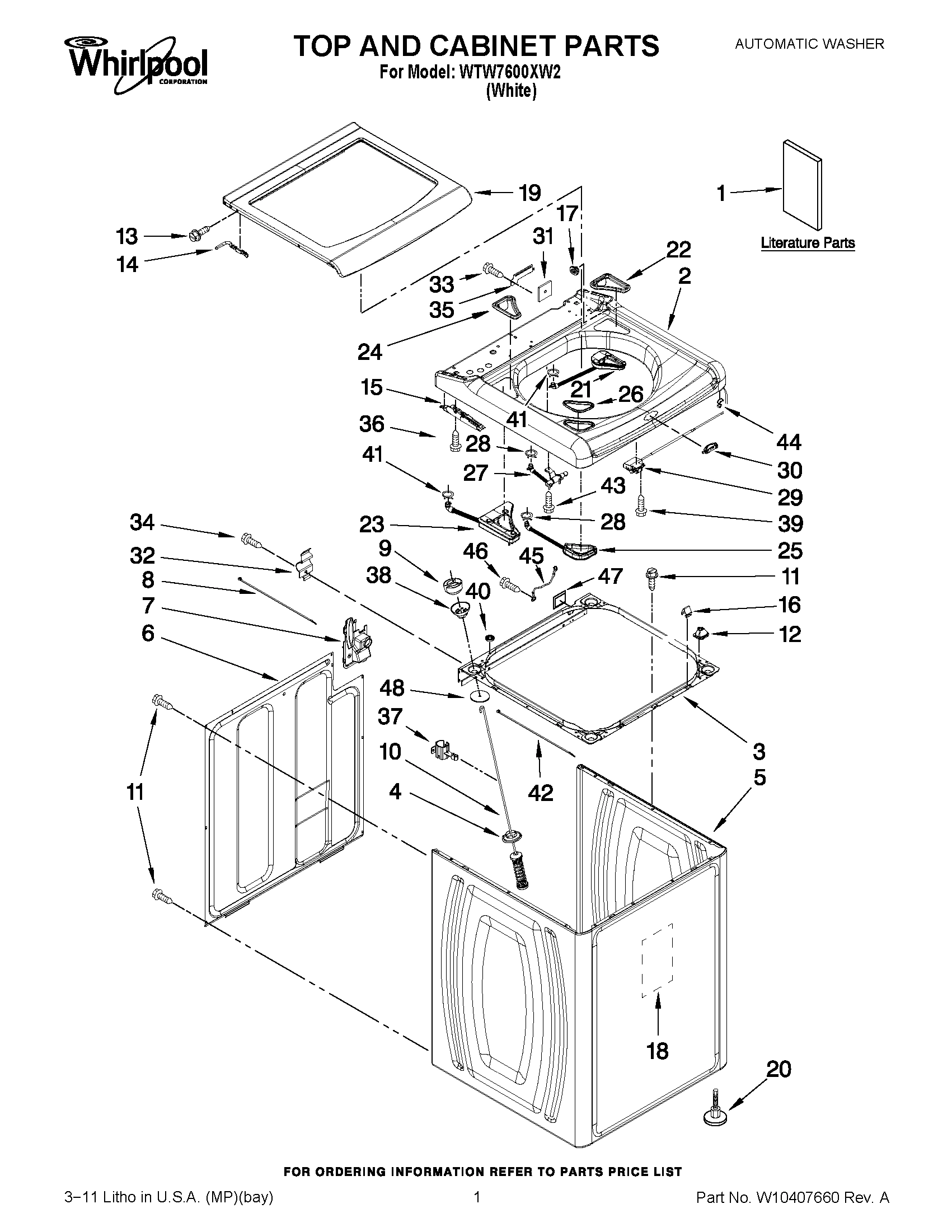 01 - TOP AND CABINET PARTS